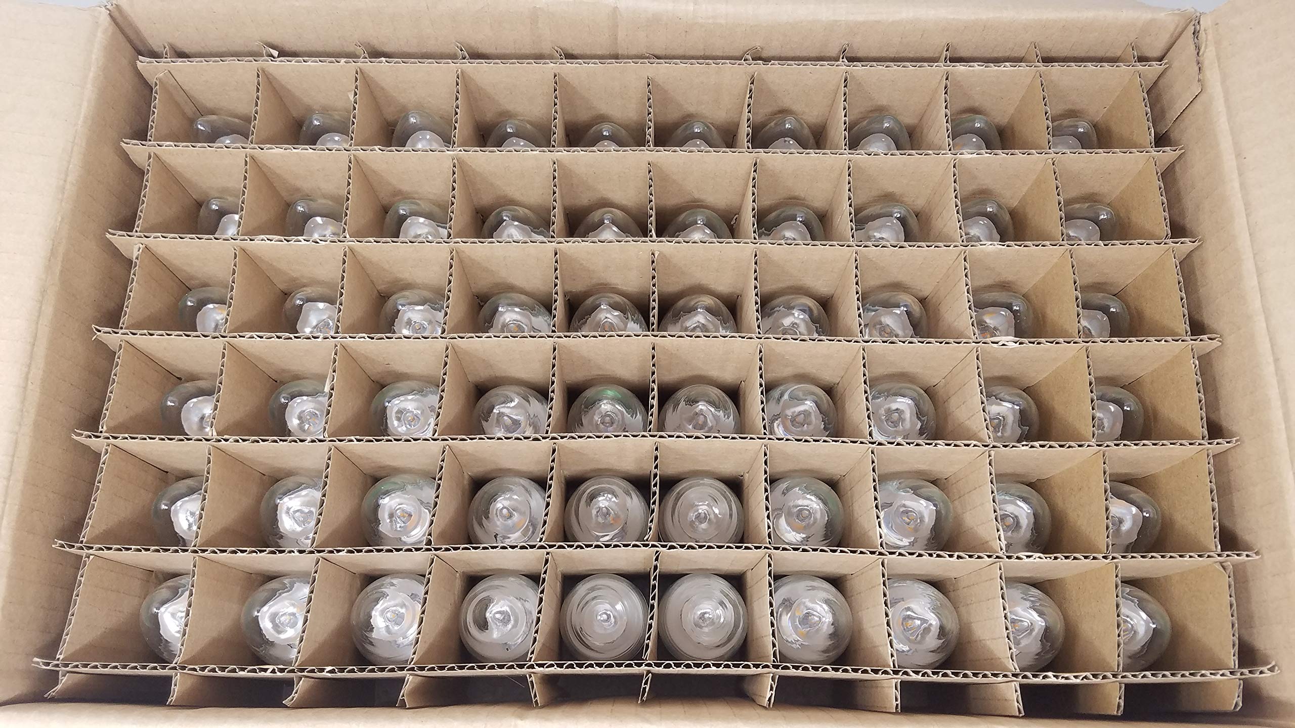 Simply Conserve60-Pack Clear Candelabra Dimmable LED Light Bulbs, 5W (40W Equiv), 2700 Kelvin, Warm White, 25000 Hour Life, Quick Install 60-Count Contractor L05CDL2700KC60