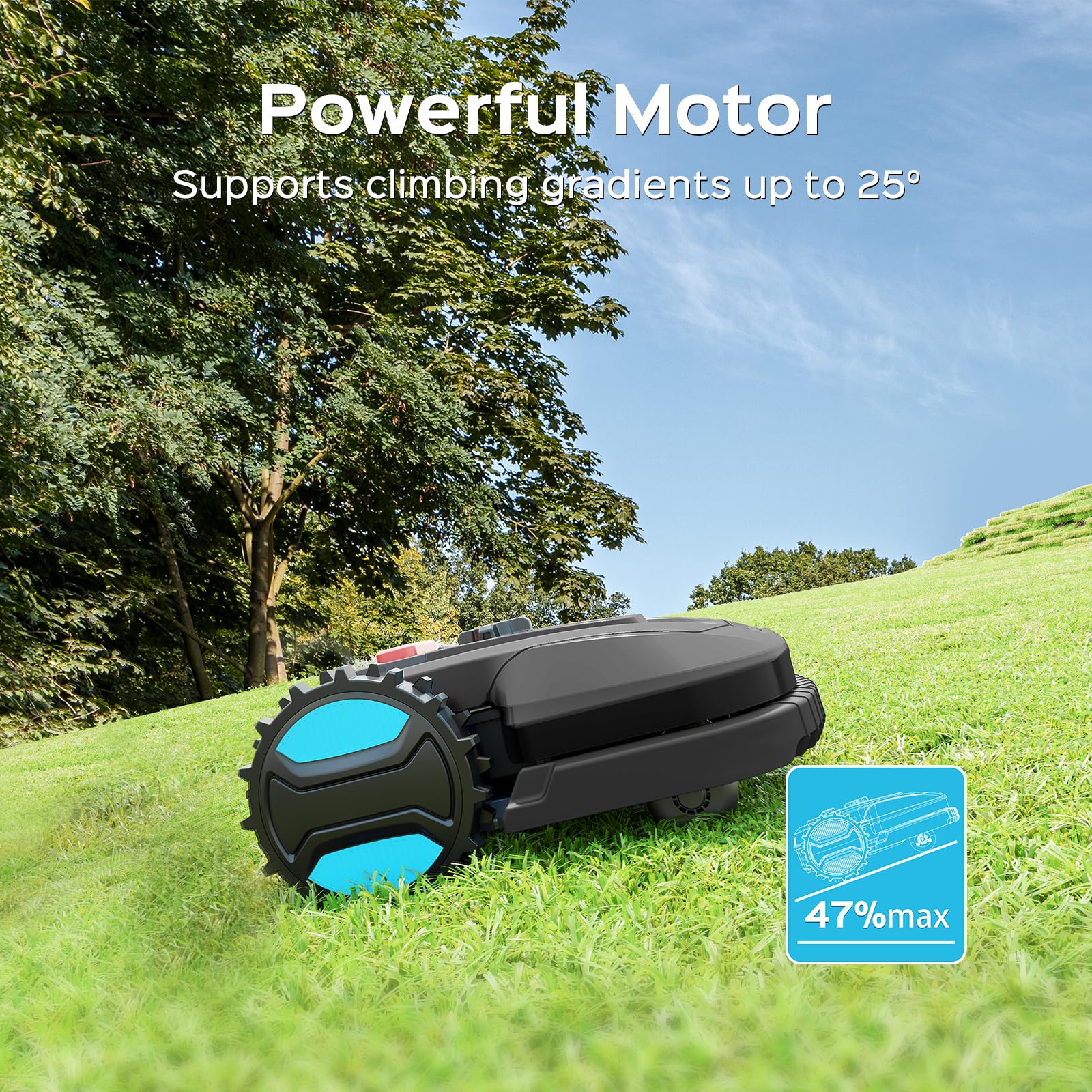 YARDCARE E400 Robot Tondeuse Jusqu'à 400 m²，Hauteur de Coupe 20-60mm — vue 3