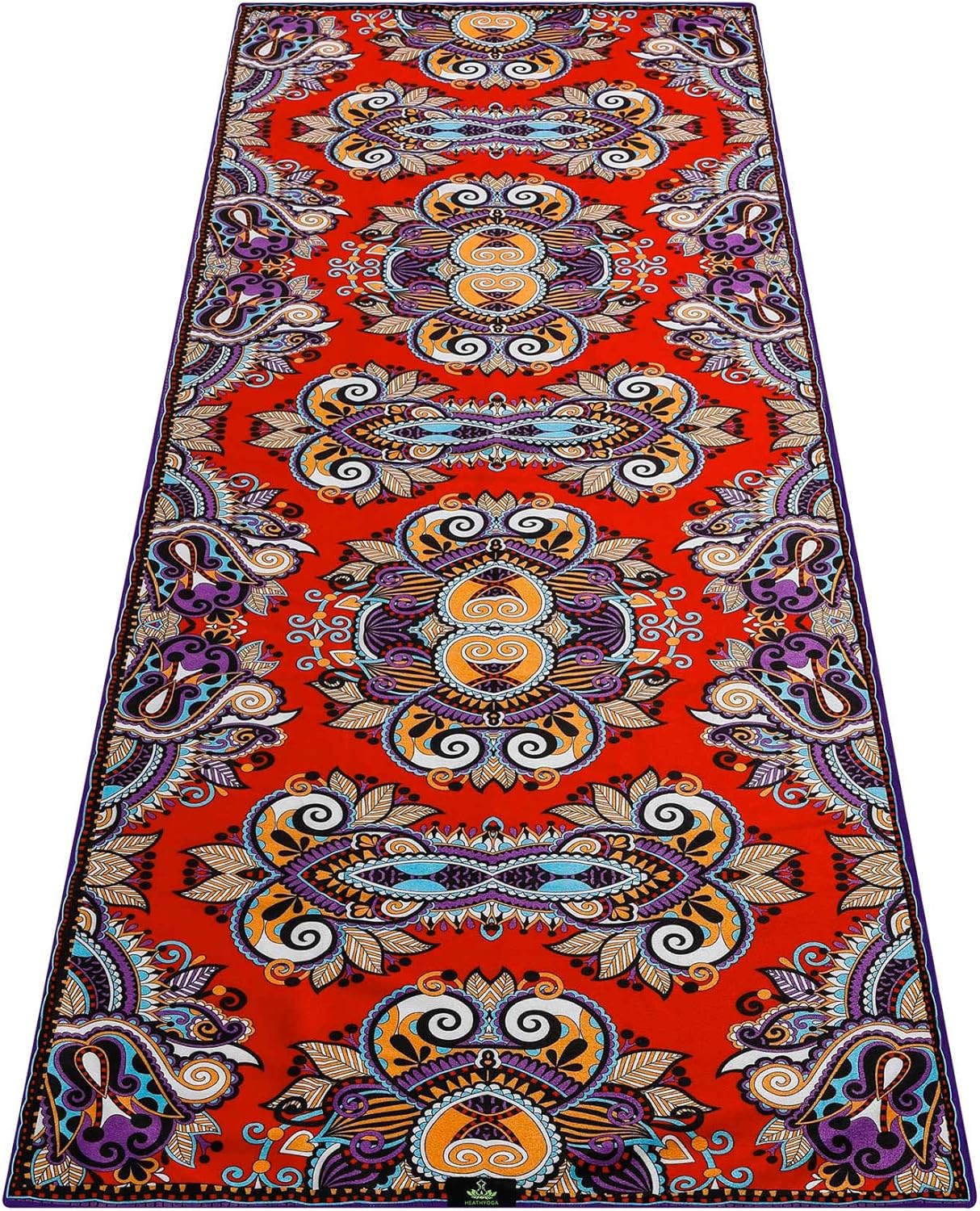 Heathyoga Non Slip Hot Yoga Towel, 100% Microfiber Non Slip Yoga Mat Towel for Hot Yoga, Pilates and Fitness, Exclusive Corner Pockets Design + Free Spray Bottle