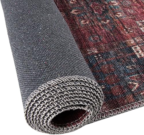 Miniatura 7 de Rugs.com Maahru Collection - Alfombra lavable ovalada de 2 x 3 pies, color rojo óxido, perfecta para salas de estar, comedores grandes, planos