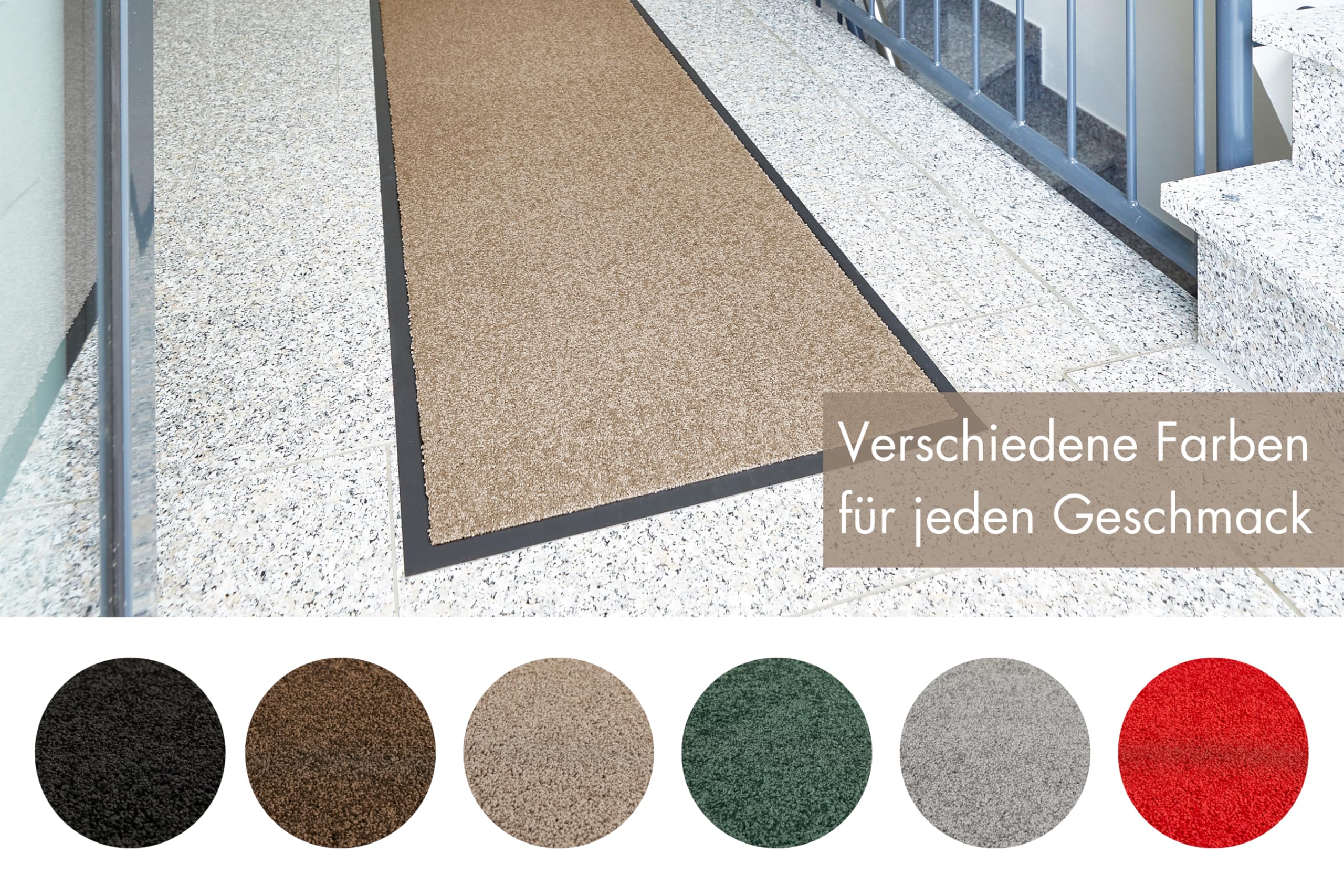 andiamo Felpudo Verdi – Felpudo para la Entrada de la casa – Ideal como Felpudo Interior o como Felpudo en Exteriores Cubiertos – Felpudo para Puerta de casa 60 x 180 cm Color Topo
