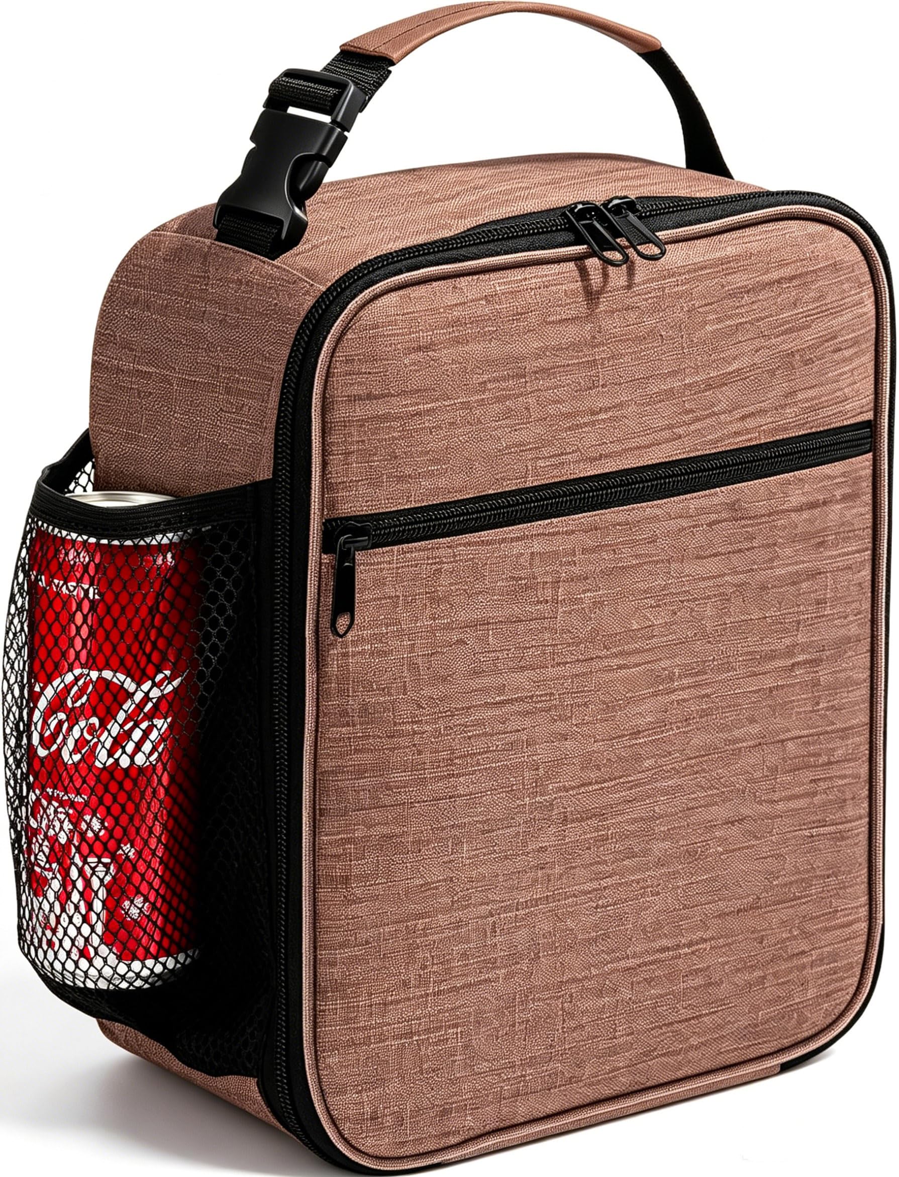 ZM-YOUTOO Lunch Box for Men - Reusable Lunch Bag Men Adult Women- Insulated Small LunchBox (Light Brown)