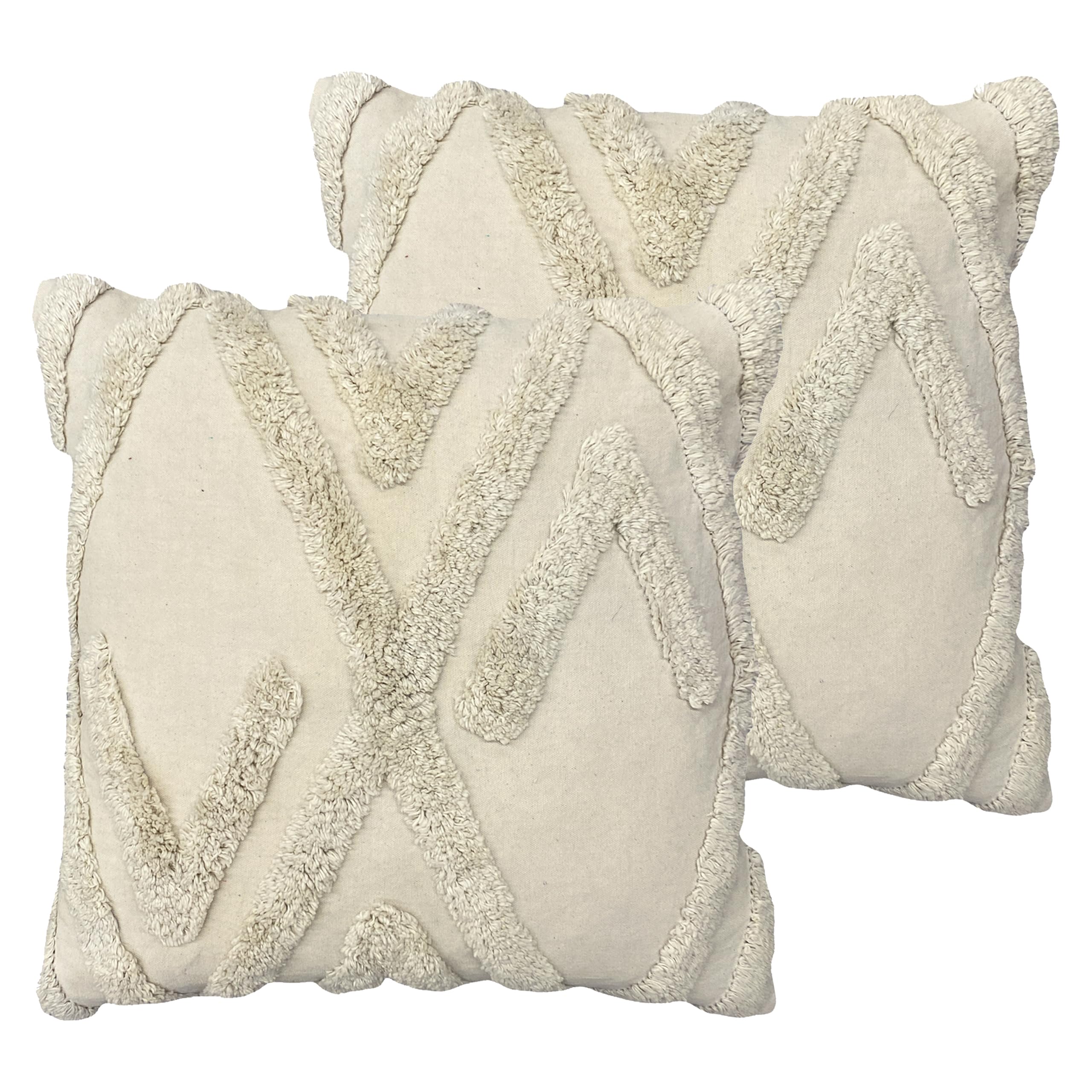 furn. Kamjo Geometric Tufted Feather Filled Cushion - Twin Pack