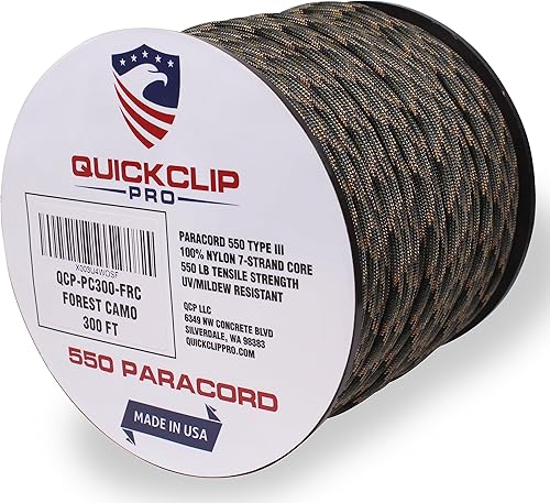 Miniatura 9 de QUICKCLIP-PRO - Cuerda de paracaídas resistente de 550 libras, núcleo de 7 hebras para cuerda, línea de paracaídas tipo 3 III de 50 pies, 100 pies