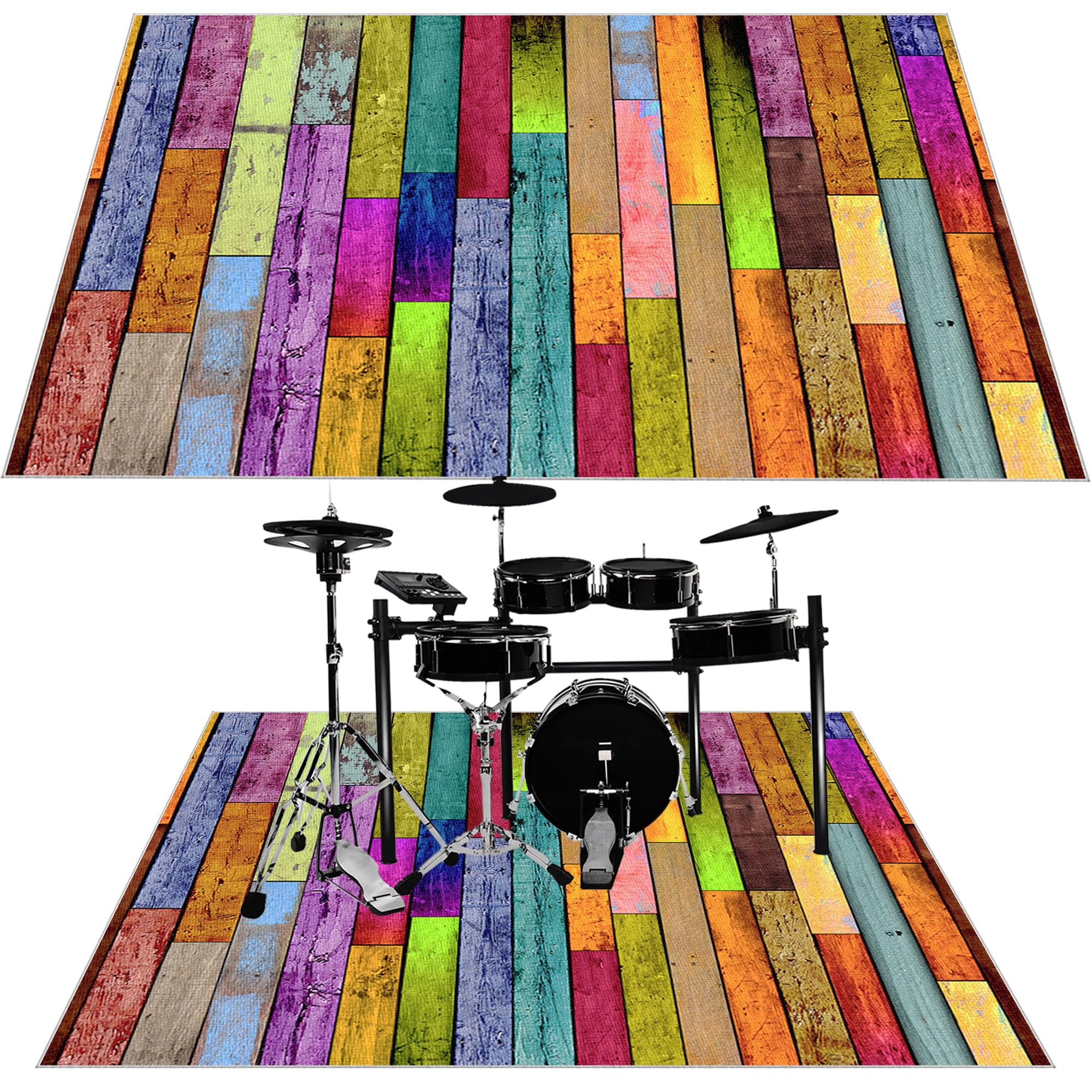Tappeto a Tamburo Tappeto per Batteria Acustica 180 x 160 cm Tappeti Antiscivolo Insonorizzato per Batteria Elettroniche Rullante Grancassa Strumenti Musicali Tappeto A Tamburo Tappeto Batteria