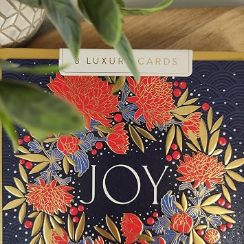 The Art File - 8 Pack Christmas Cards - Sakura Wreath Lux Box - LBX108