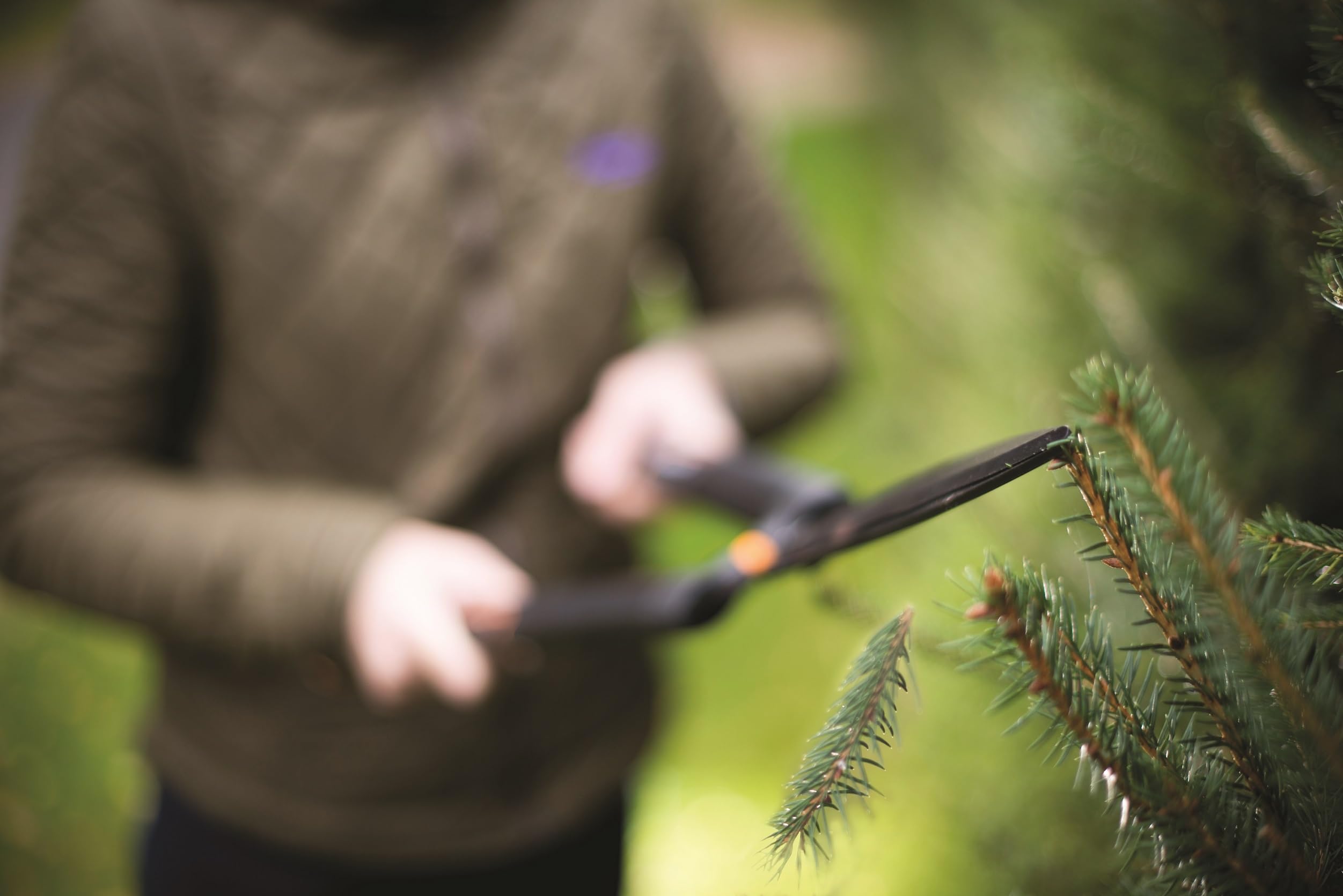 Fiskars Cisaille à haie SingleStep, Lame ondulée, Lames en Acier, Longueur: 58 cm, Noir mat, HS22, 1001433