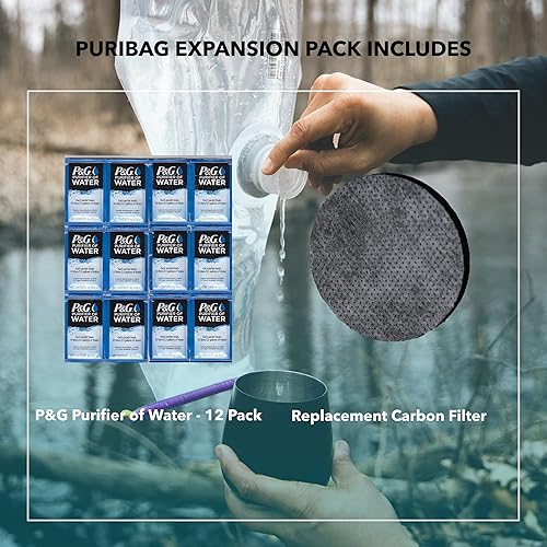 Miniatura 2 de Puribag Kit de recambio - Filtro de carbón de repuesto y 12 purificadores P&G de paquetes de agua