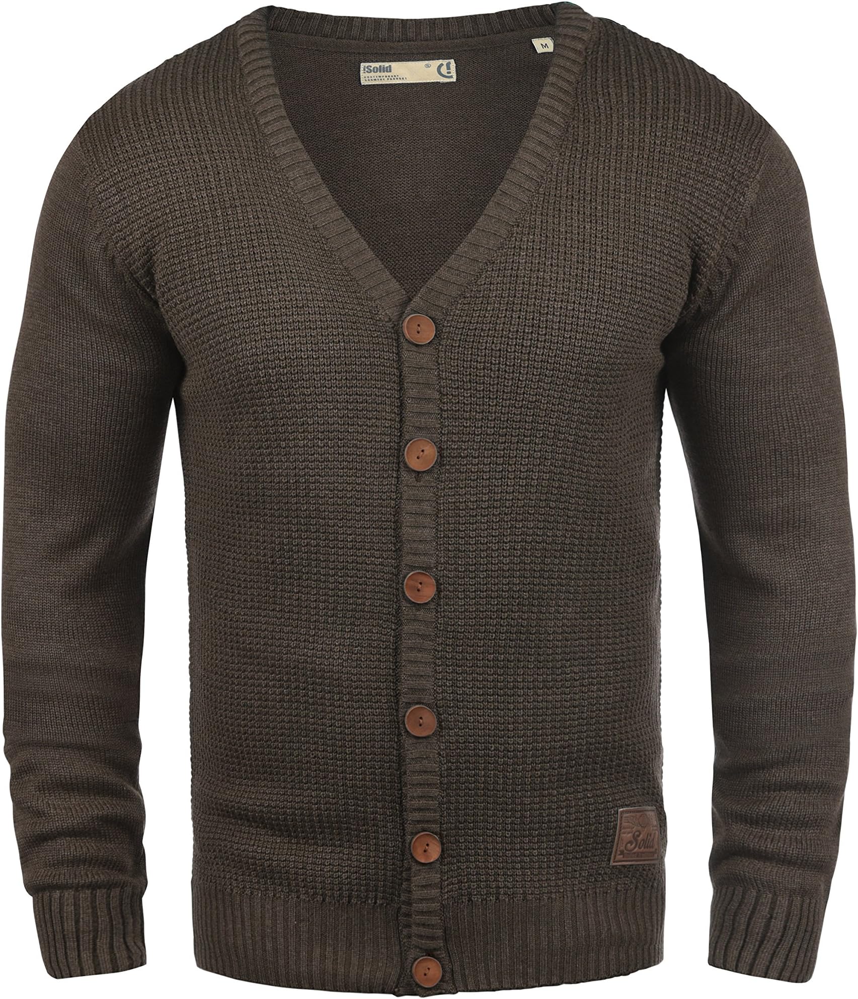 Solid Tyrell Men's Cardigan Knit Jacket with V-Neck