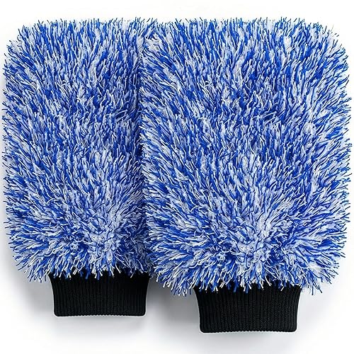 TAKAVU New Car Wash Mitt, 2 Pack Premium Cyclone Microfiber