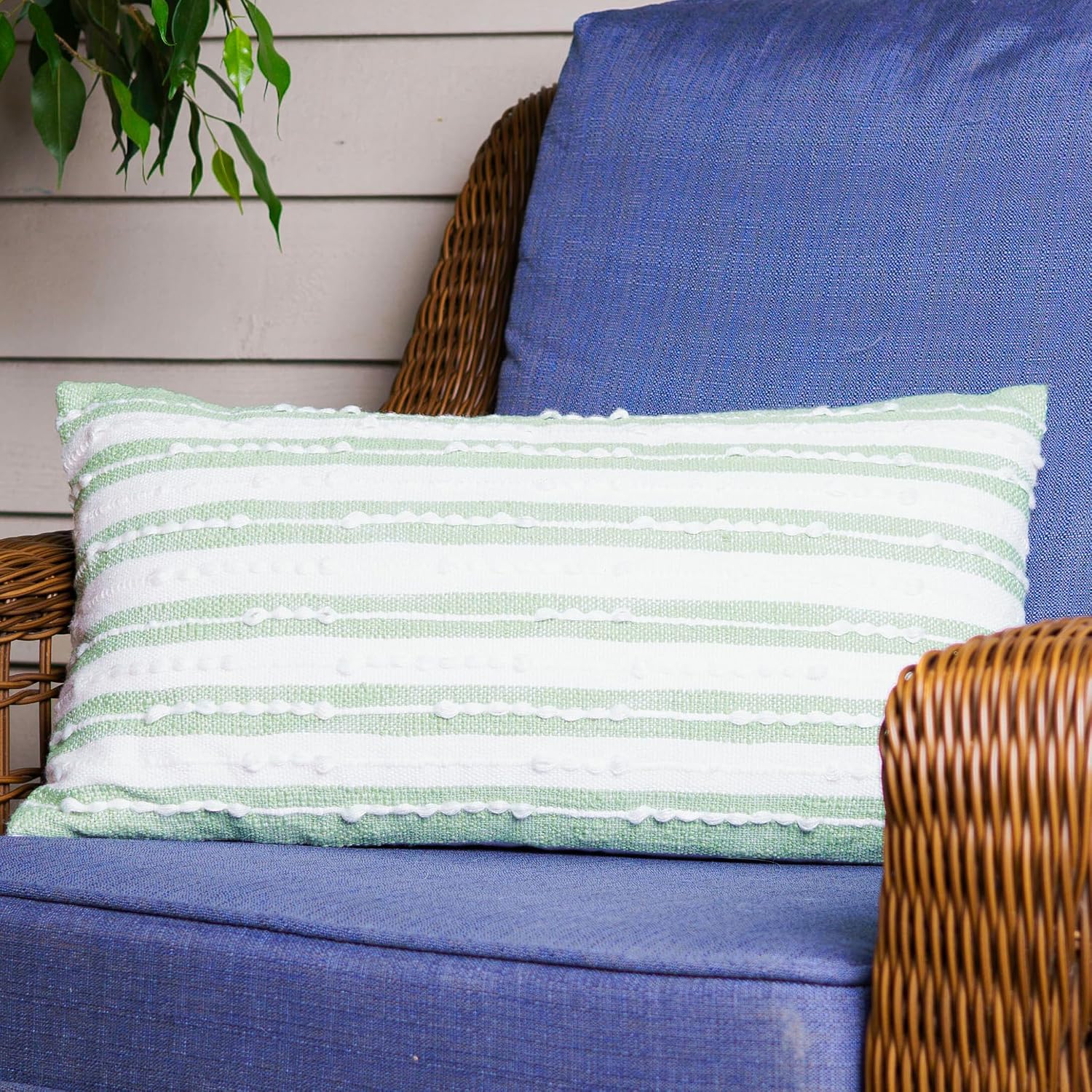 Elsie & Zoey Romy 12X22 Handwoven Striped Indoor/Outdoor Throw Pillow for Women (Clay)