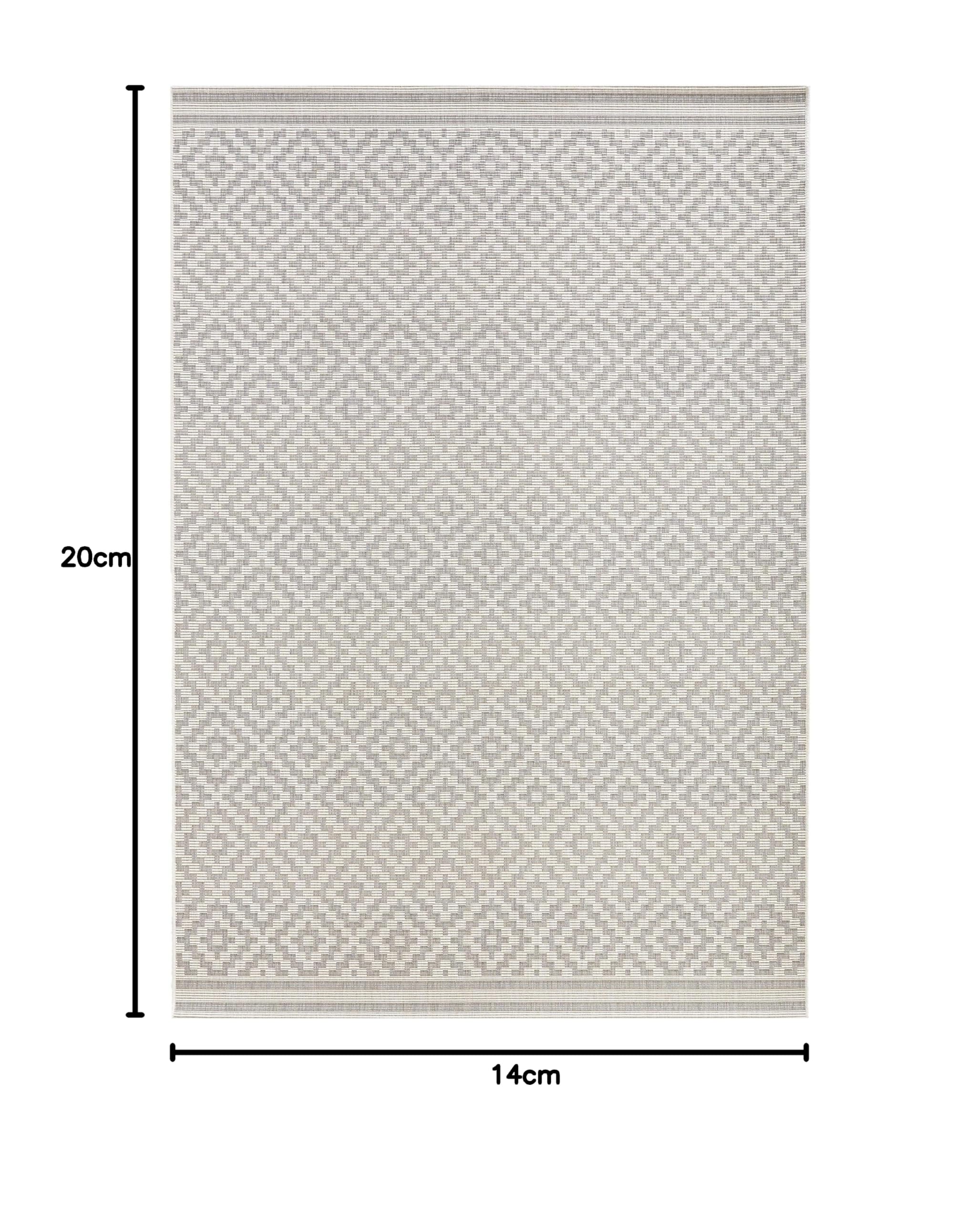 NORTHRUGS In- und Outdoor Teppich Raute 140x200cm - Wetterfest Modern Geometrisches Raute Muster Design Läufer für Balkon Terrasse Garten Wintergarten Wohnzimmerteppich Wasserfest in Grau Creme