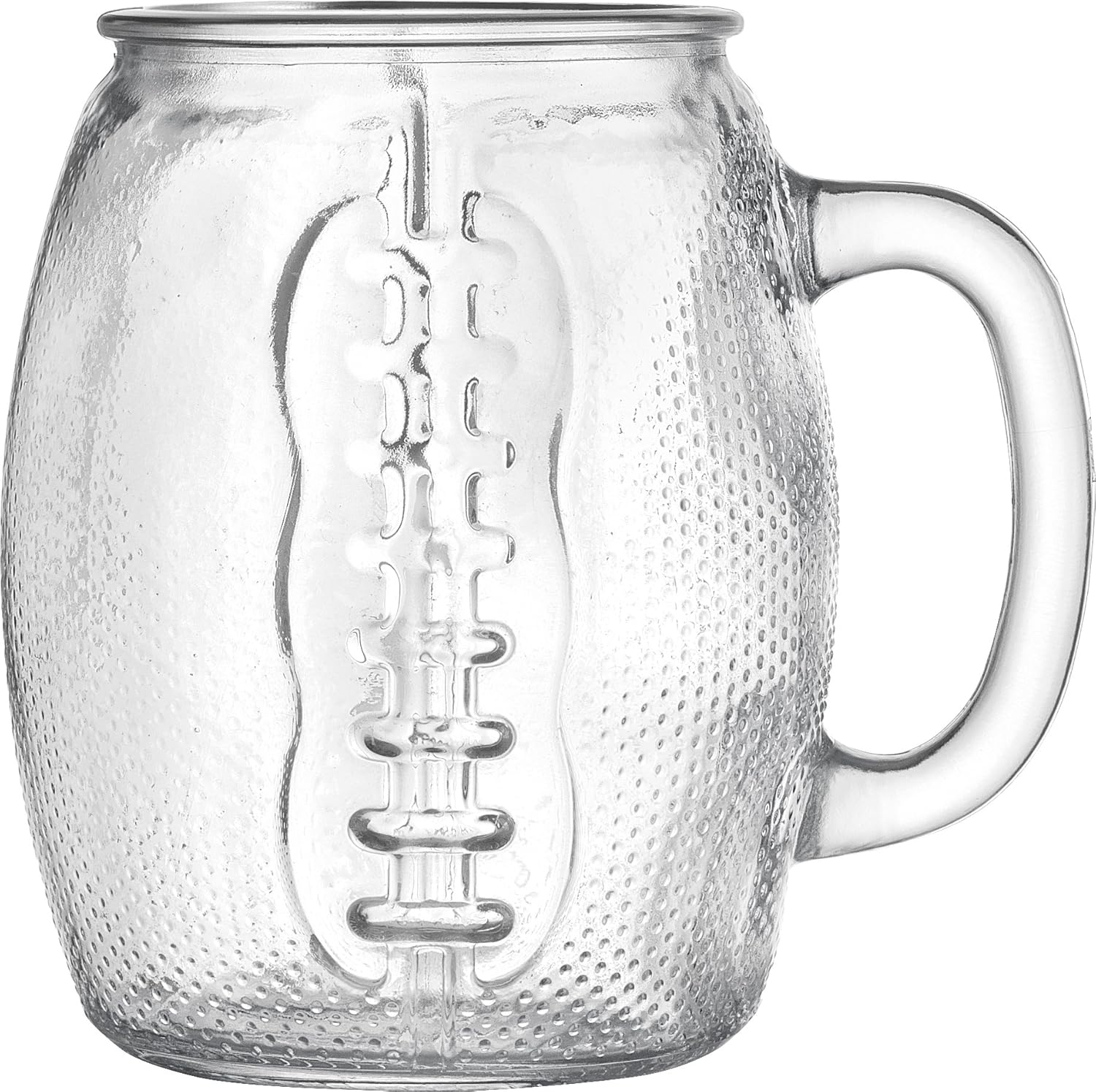 Oktoberfest 37 Oz Football Fan Glass Cups Fun Jumbo Drinking Mug - Great For Beer, Mead, & Ale, Stein Mug With Handles Great For Playoffs Everyday, Great Gift For Men (Set of 4)