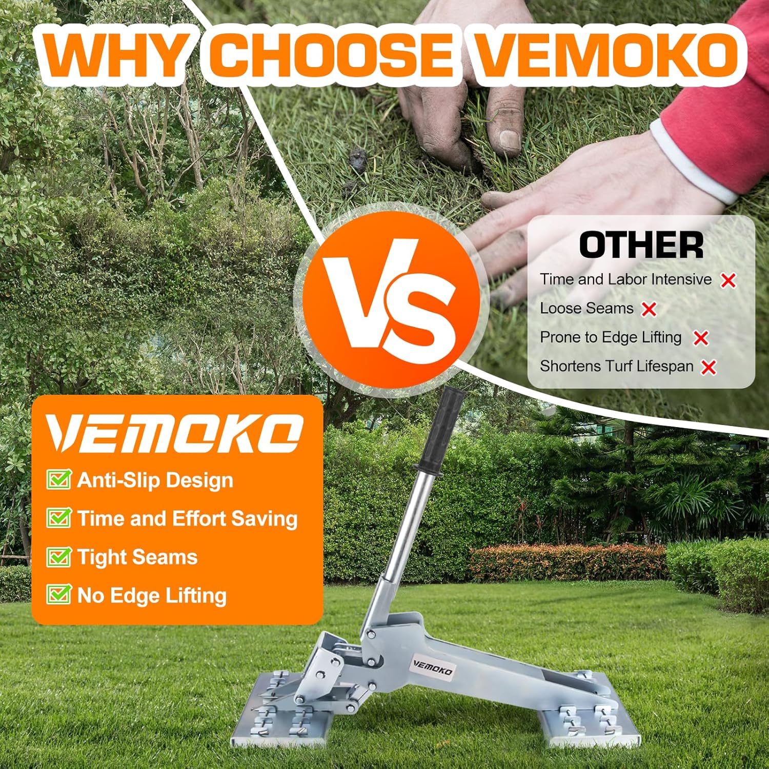 Artificial Grass Installation Tools Artificial Turf Puller,Professional Turf Gripper Turf Fix for Synthetic Grass Installations in Gardens, Soccer Fields, Parks