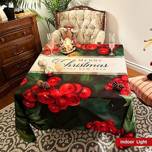 Vista 57 de DIVA EN CAMINO DEC Mantel para el día de San Valentín, 60 x 102 pulgadas, resistente al agua, con rosas rosas, romántico, para interiores y Rosa Rosa
