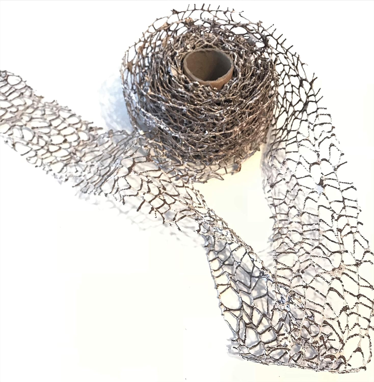 Amazon.com: Rustic Coated Fabric Net Ribbon, 2.6 inch x 15 feet roll ...