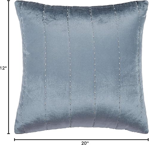 Miniatura 2 de SAFAVIEH Home Collection Gressa - Cojín decorativo de 12 x 20 pulgadas, color gris y azul, 12 x 22 pulgadas