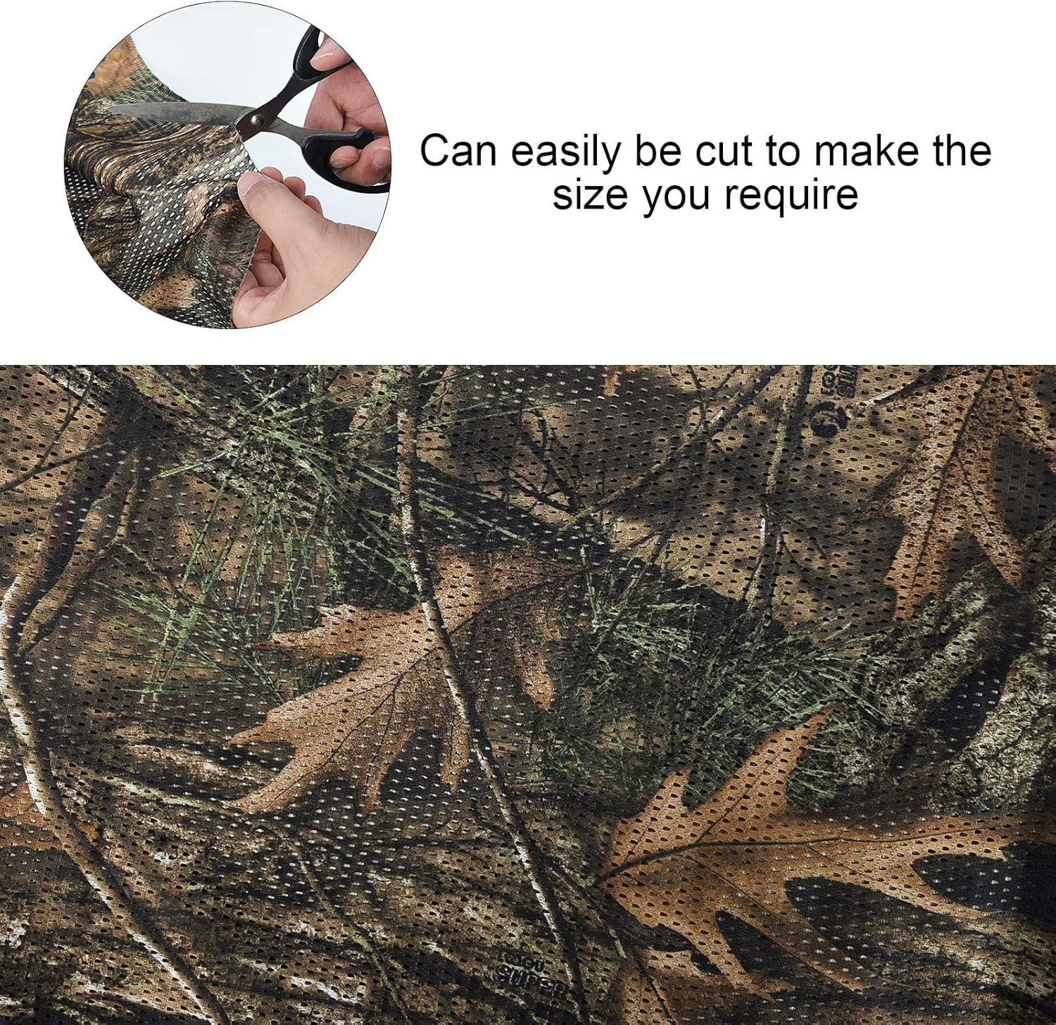 Bulk Roll Camo Cradle Mesh for Hunting, Blinds, Camouflage, Disguise, Sunshade, Photography, Decoration, Camping