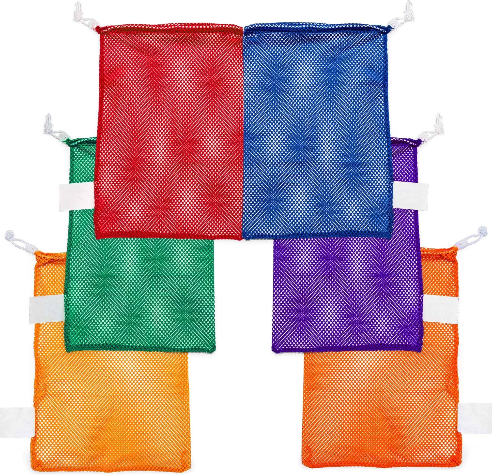Champion Sports Mesh Equipment Bag – Heavy-Duty Nylon Drawstring Bag with Lock & ID Tag, Breathable Storage Sack for Balls, Swim Gear, Laundry & Toys, Multiple Sizes & Colors