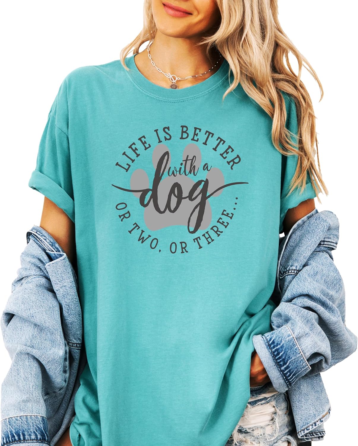 Life is Better with a Dog Shirt for Women Funny Dog Mom Graphic Tshirt - Image 3