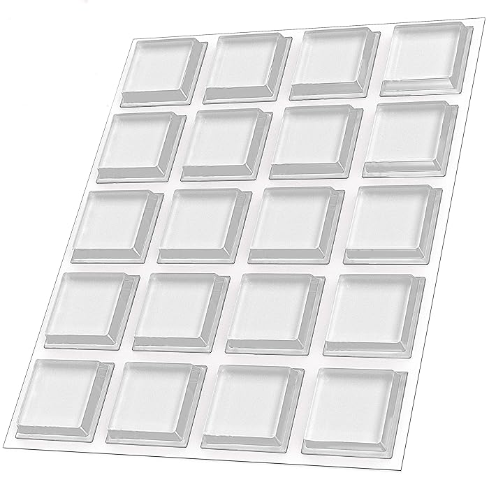 Buy GorillaGrit Clear Rubber Bumpers Large Set of 20 Rubber Feet for Cutting Boards Glass