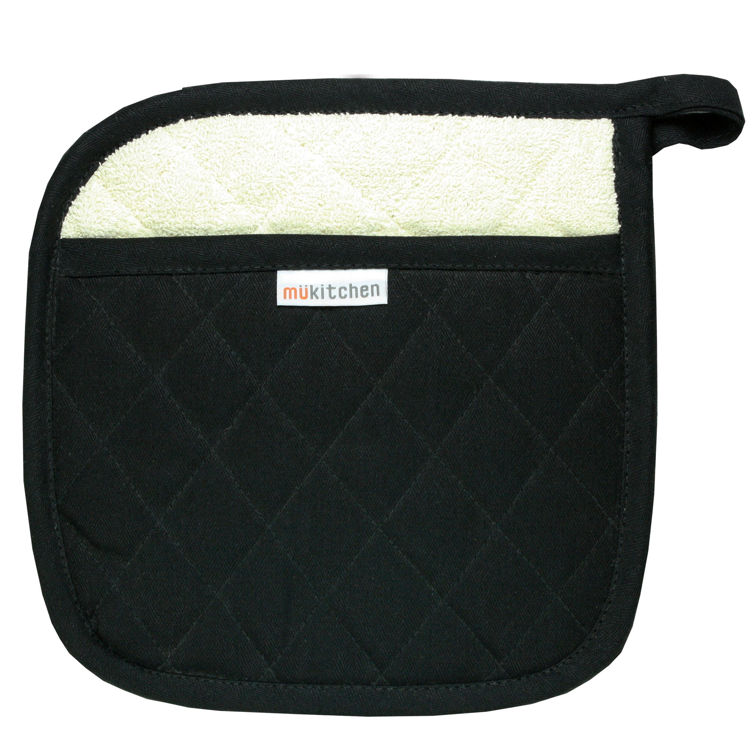 Support de Pot MUkitchen 100% Coton matelassé Onyx au design haut de gamme