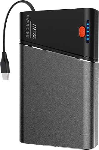 Miniatura 9 de Cargador portátil de 20000 mAh, 22.5 W PD 3.0+QC 4.0, banco de energía de carga súper rápida, carcasa de metal aeroespacial más fría para iPhone 17,