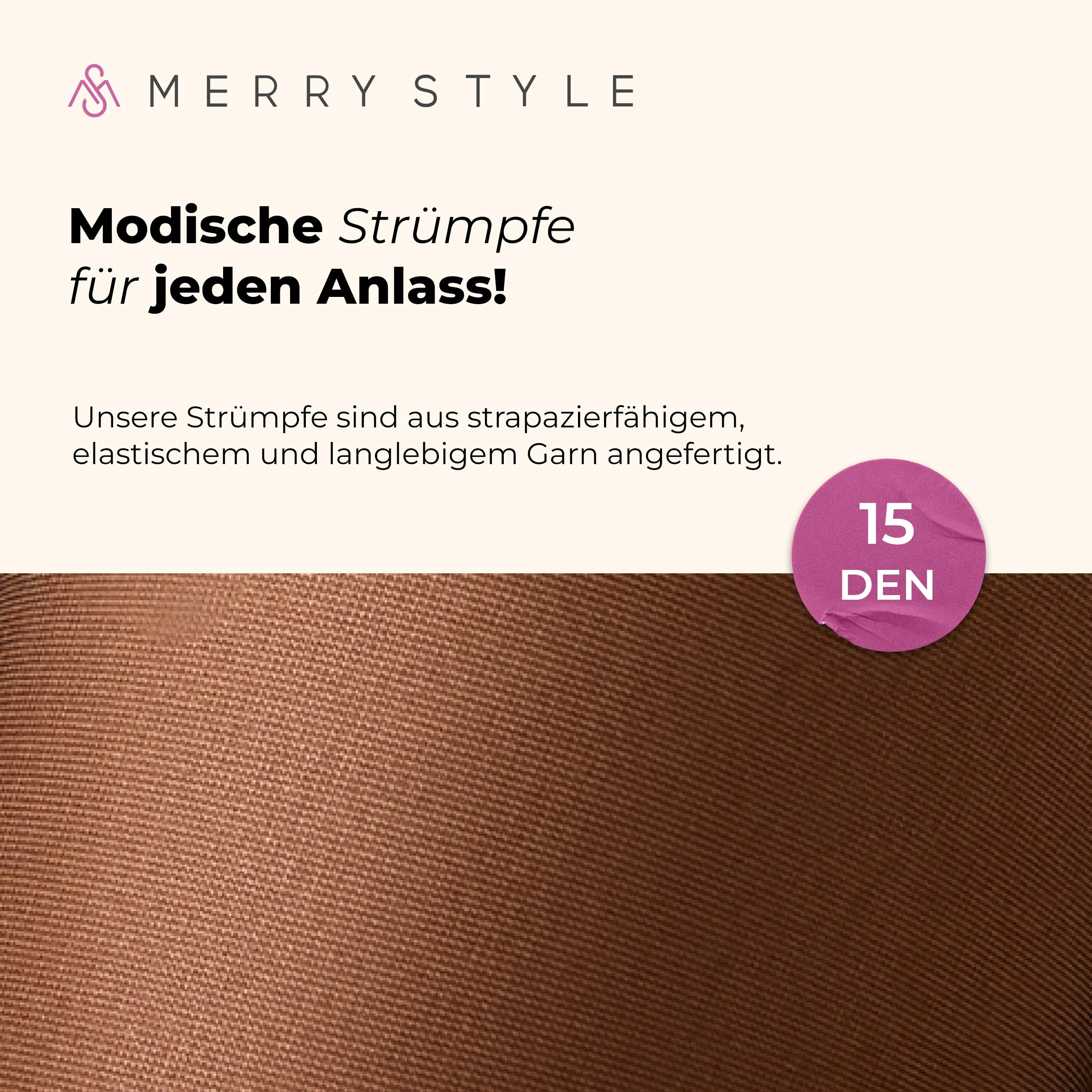 Merry Style Damskie przezroczyste pończochy z koronką 15 DEN MS 200