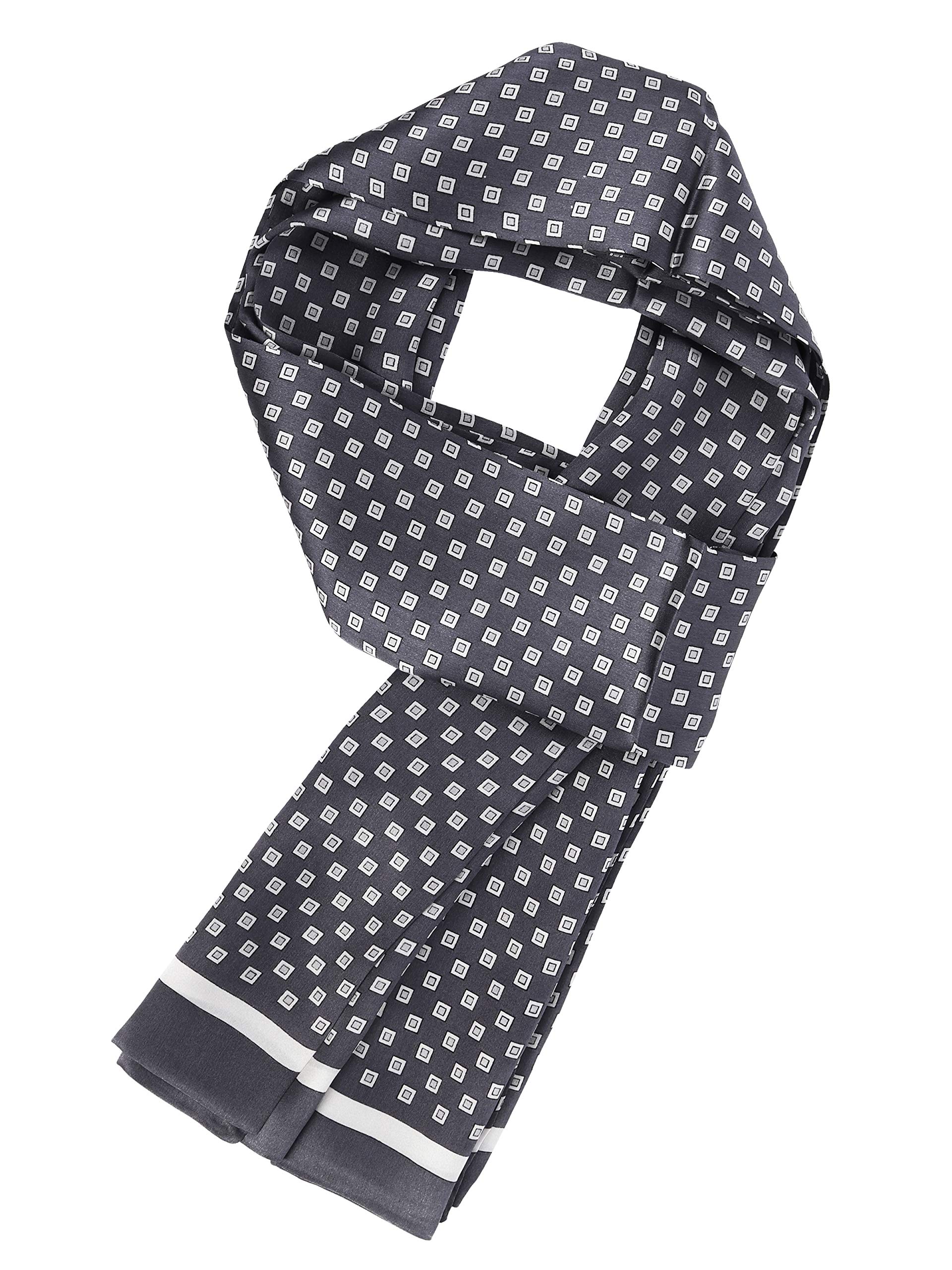 Nobile Seta Sciarpa per Uomo 100% Seta 11 Momme Sciarpa Doppio Strato per Primavera Estate Autunno Casual Business 155x26cm