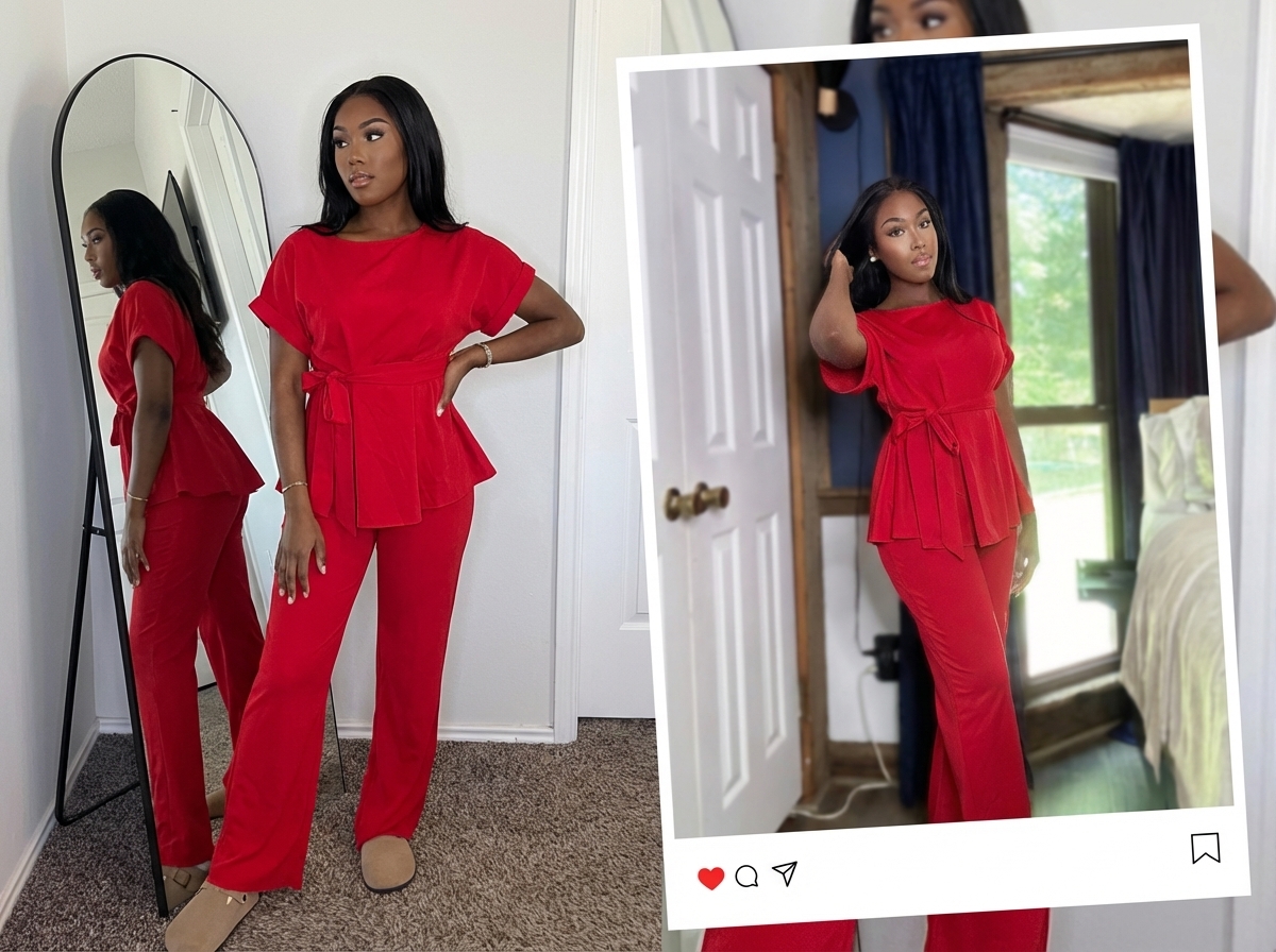 Women's 2 Piece Outfits Suit Set Short Sleeve Peplum Top Flared