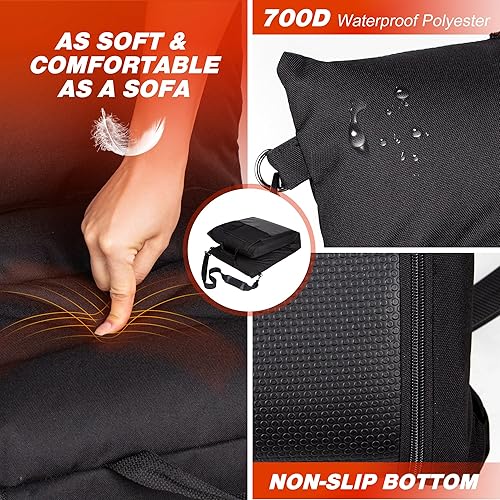 Miniatura 6 de Asientos de estadio con calefacción para gradas con respaldo y cojín, control de 3 temperaturas y temporizador, sillas de estadio cómodas, asiento