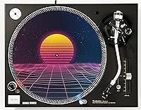Vista 1 de DJ Synthwave 1980 Sun #1 - Almohadilla de vinilo para rascar, 1200, 12 pulgadas, alfombrilla giratoria para DJ, 1