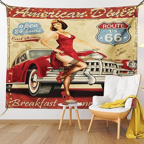 Miniatura 35 de Lunarable Tapiz de rapero, astronauta con un boombox retro para escuchar música en el espacio, impresión de audio de tira cómica, decoración de tela