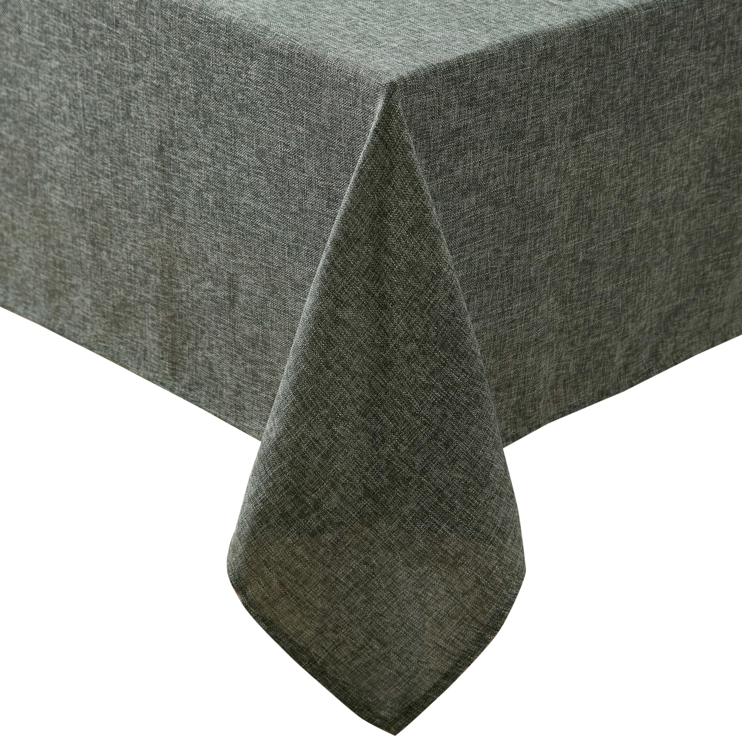 Laura Ashley Harper Luxuriously Smooth Fabric Tablecloth for Formal or Casual Dining, Holiday, Banquet, Wedding or Party, 60" x 84", Olive โ image 1