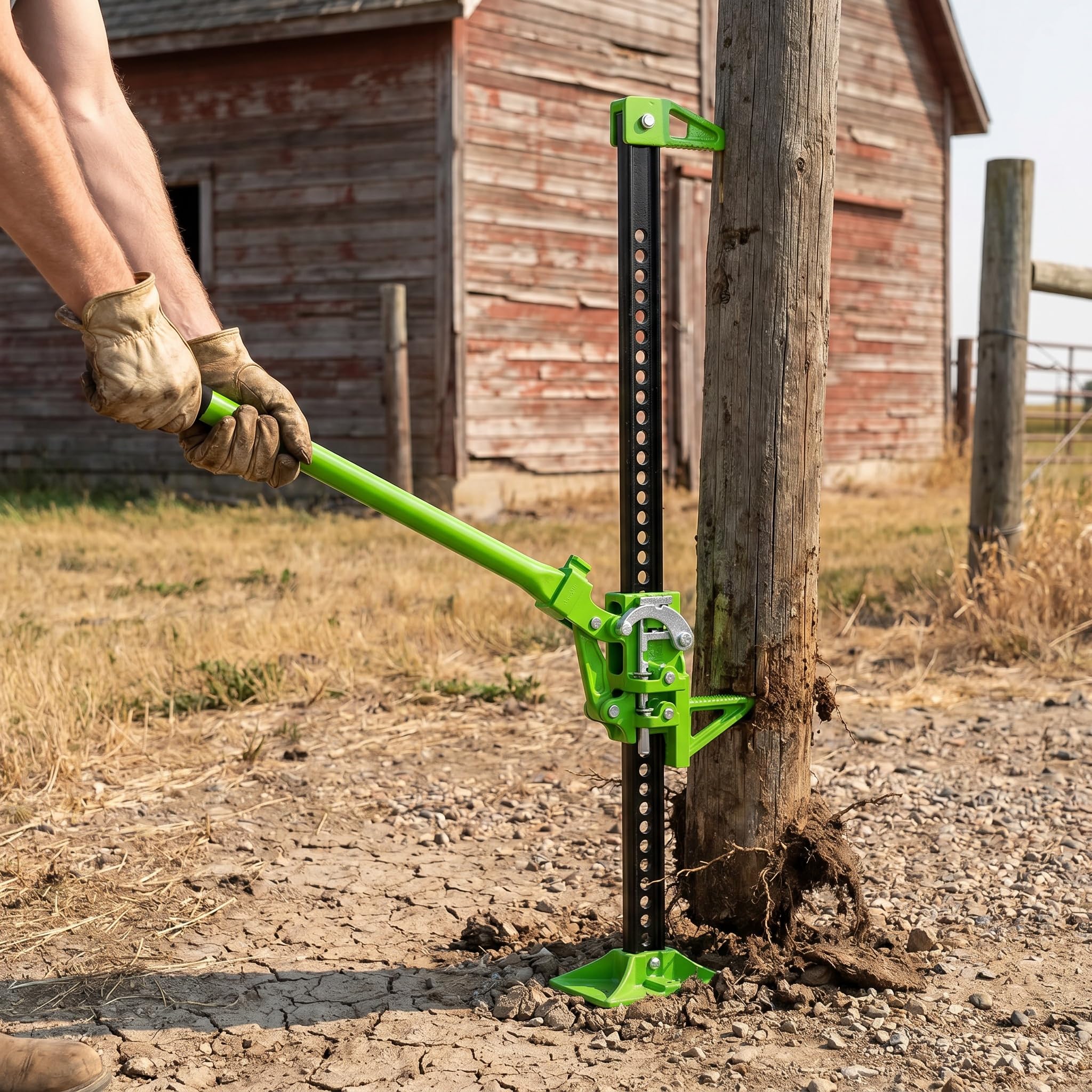 48 Cric Agricolo da 3 Tonnellate per Impieghi Gravosi - capacità 7000 Libbre, Sollevamento A Cricchetto 5,12-25,39, Cric Hi Lift Fuoristrada per Camion, SUV, Trattori, Fattoria Black 48