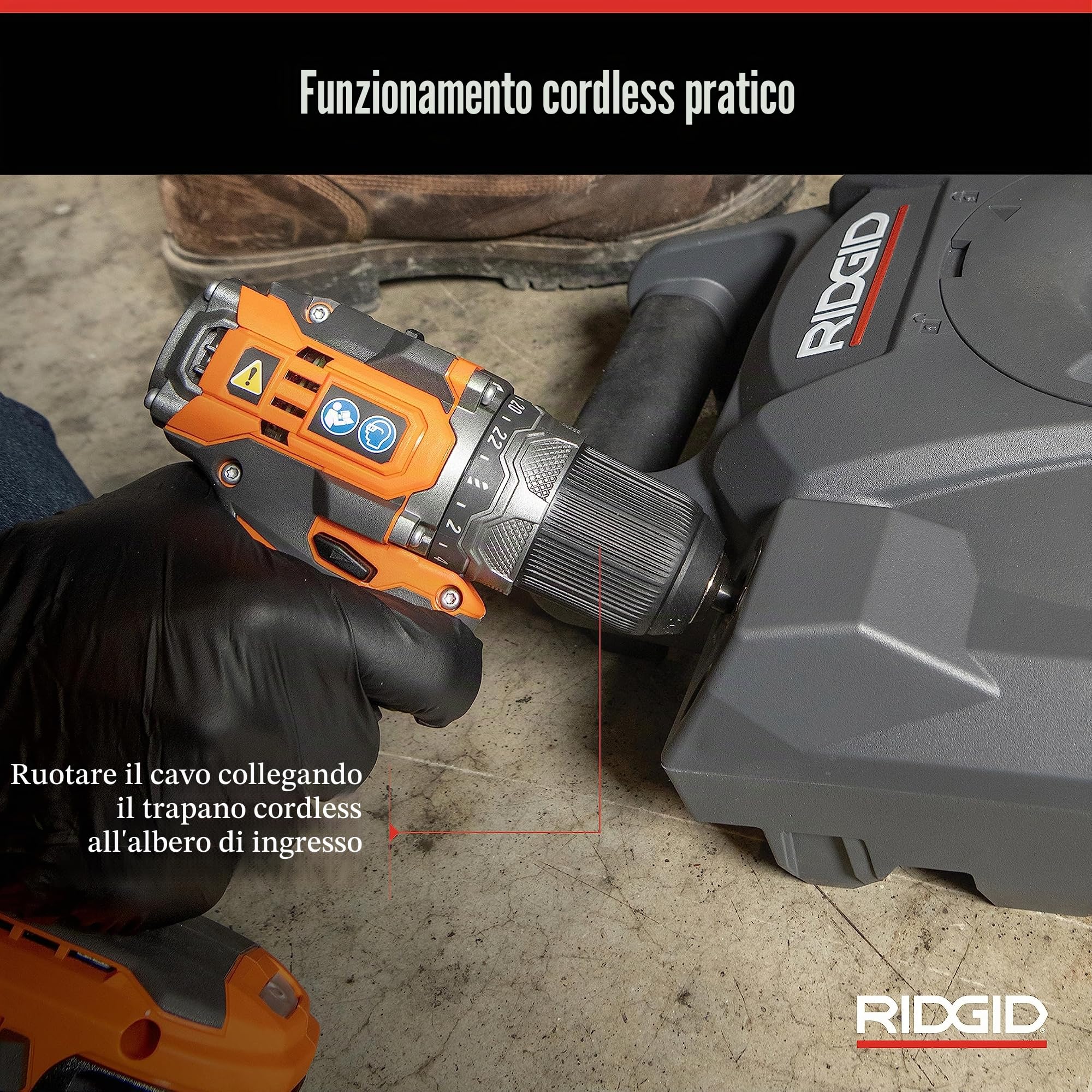 FlexShaft - Pulitore per scarico da parete a parete, 1/4" x 9 m, pulisce tubi da 1-1/4" a 2" fino a 2"