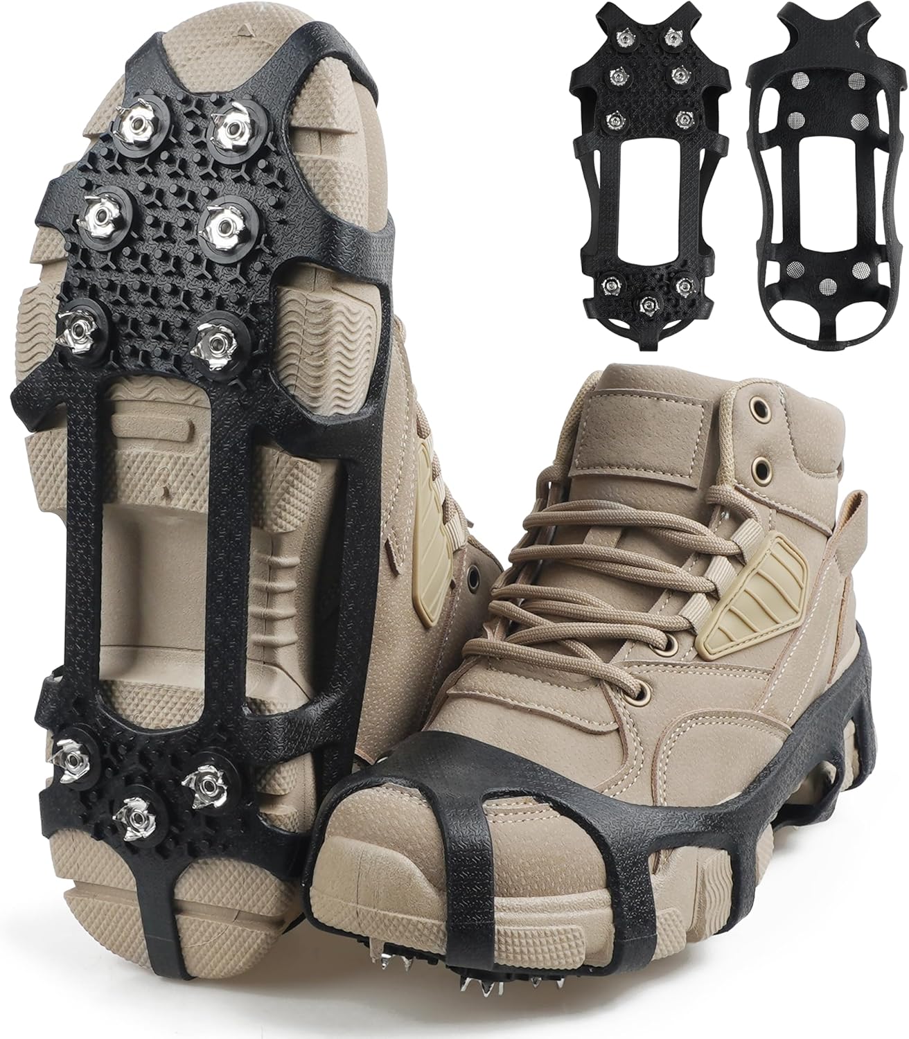 Ice Cleats Crampons for Winter Boots Shoes, Upgraded AntiSlip Crampons