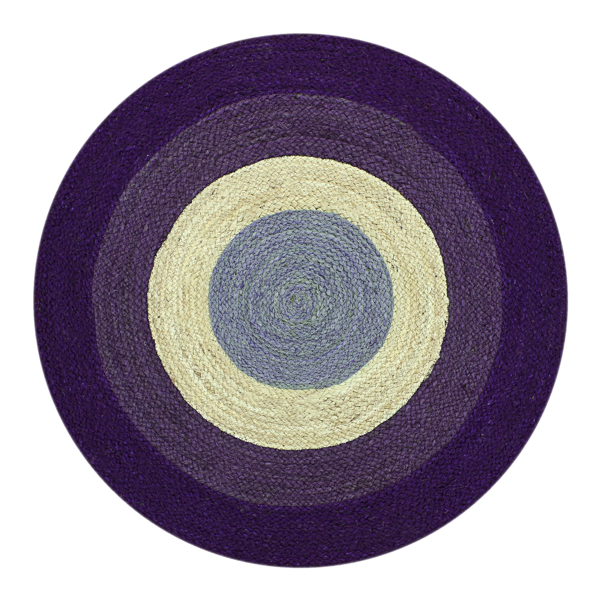 Tapis rond en jute tressé violet de 2,1 m pour sublimer votre salle à manger
