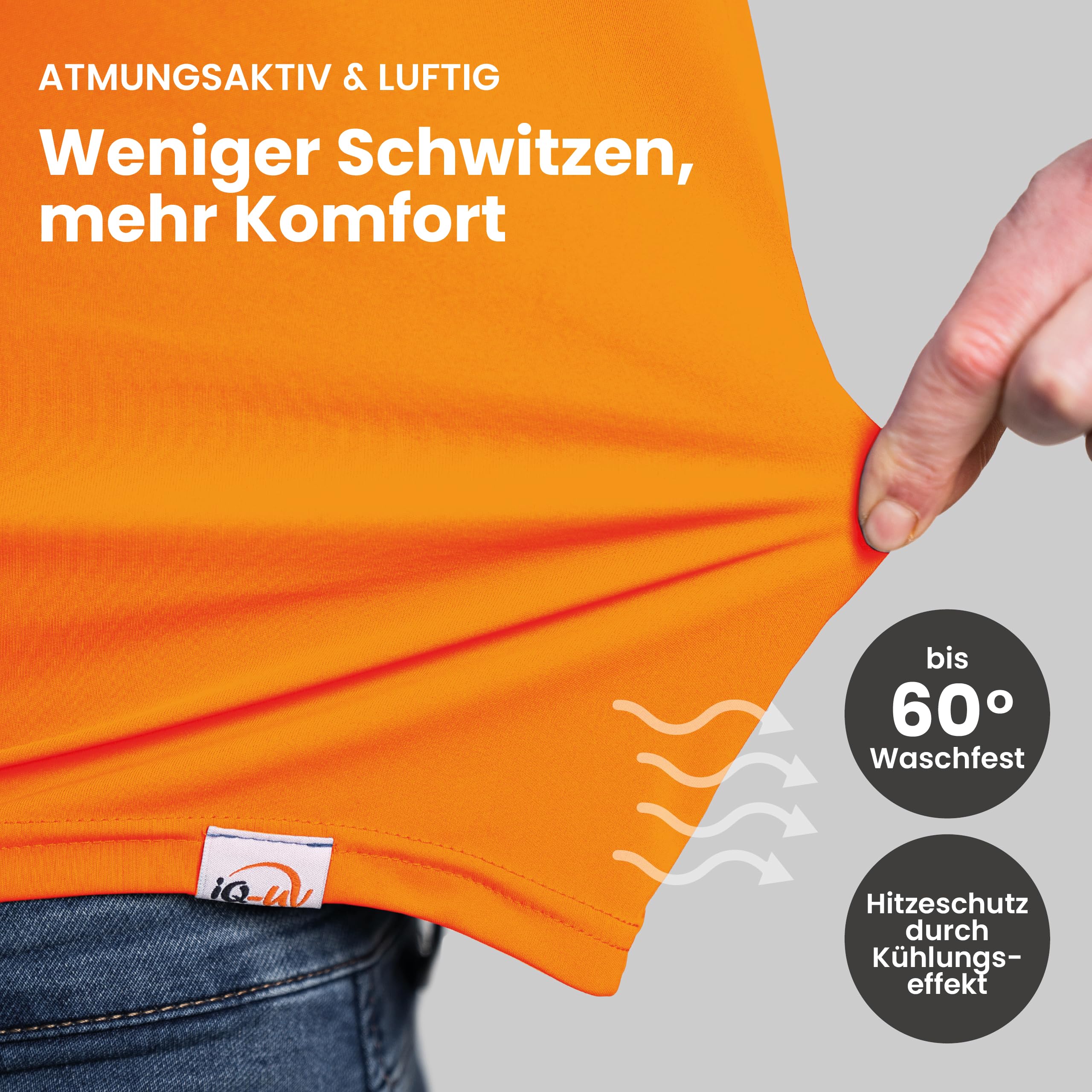 iQ-UV Herren Sonnenschutz T-Shirt Langarm kühlend Hitzeschutz iQ-Company