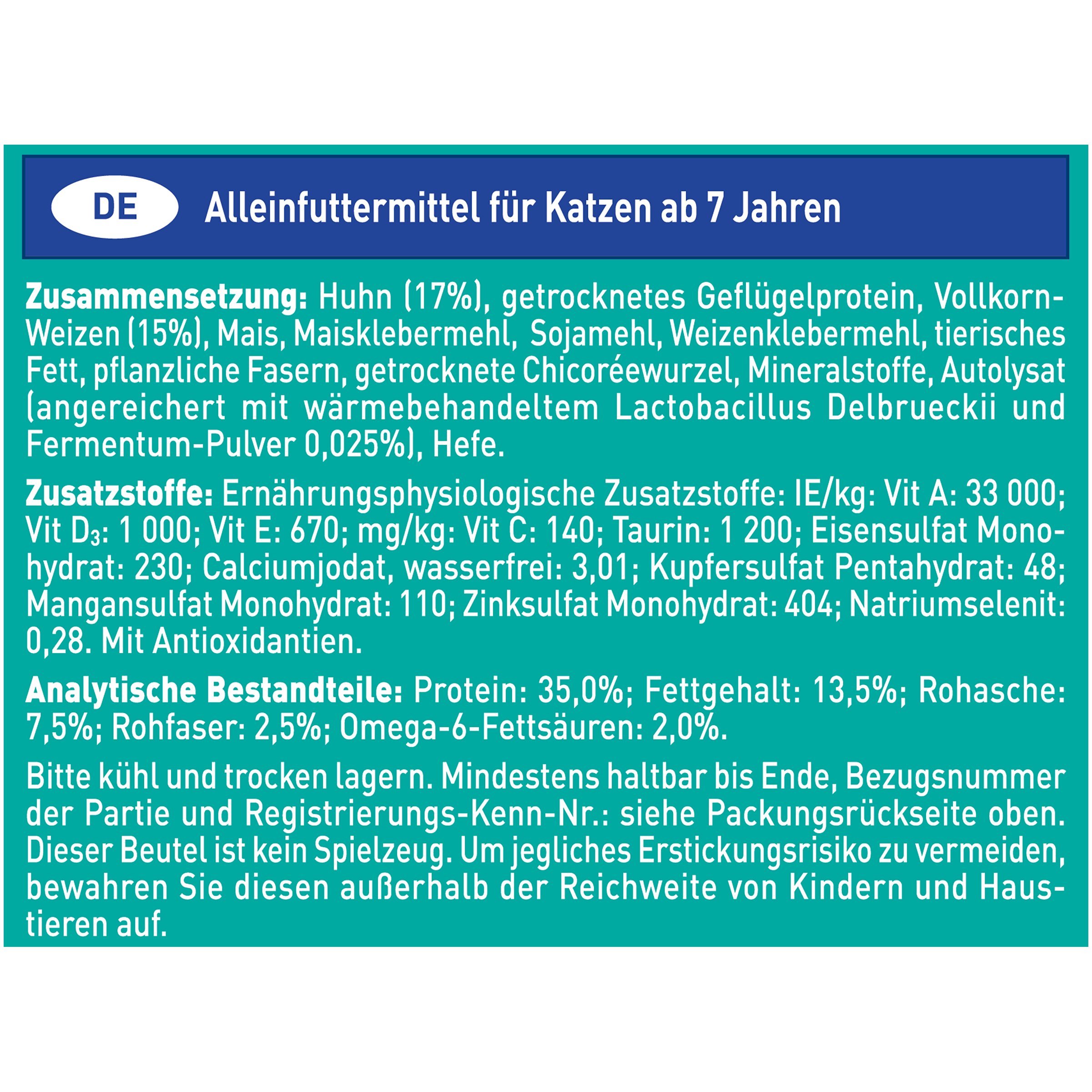 PURINA ONE BIFENSIS Senior 7+ Nourriture pour Chat Sec, Riche en Poulet, Lot de 6 (6 x 1,5 kg)