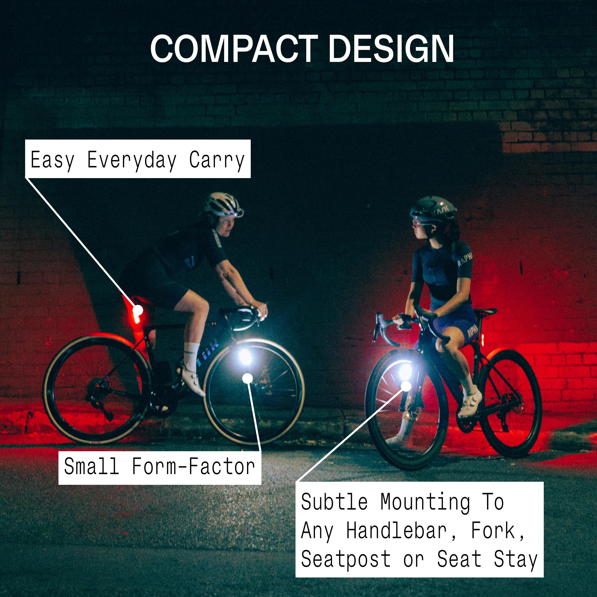 Knog Cobber - Mini luz para bicicleta, 120 lúmenes delanteros y traseros de 75 lúmenes, luces LED recargables USB-C, ángulo de haz de 330°, 5 modos, impermeable IP67, compatible con barras estándar y