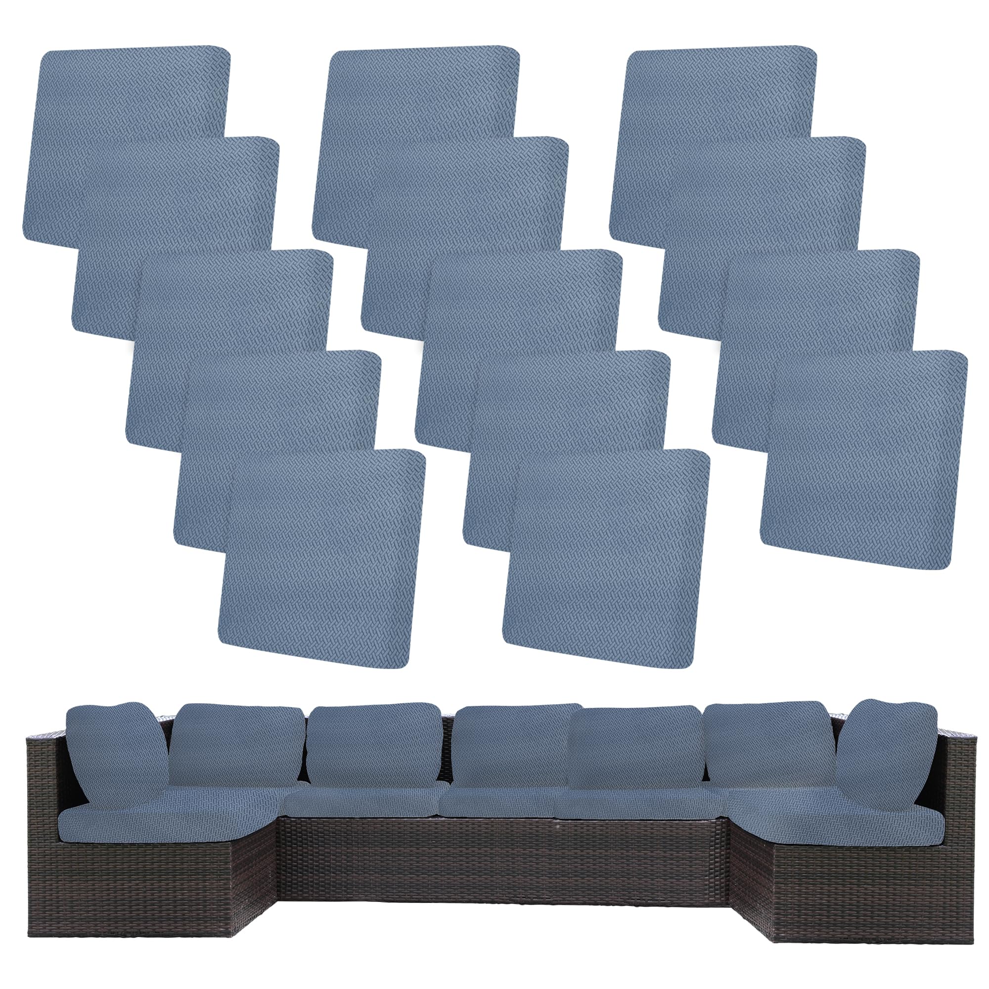 14 Pcs Outdoor Cushion Covers, Patio Sofa Cushion Covers Replacement