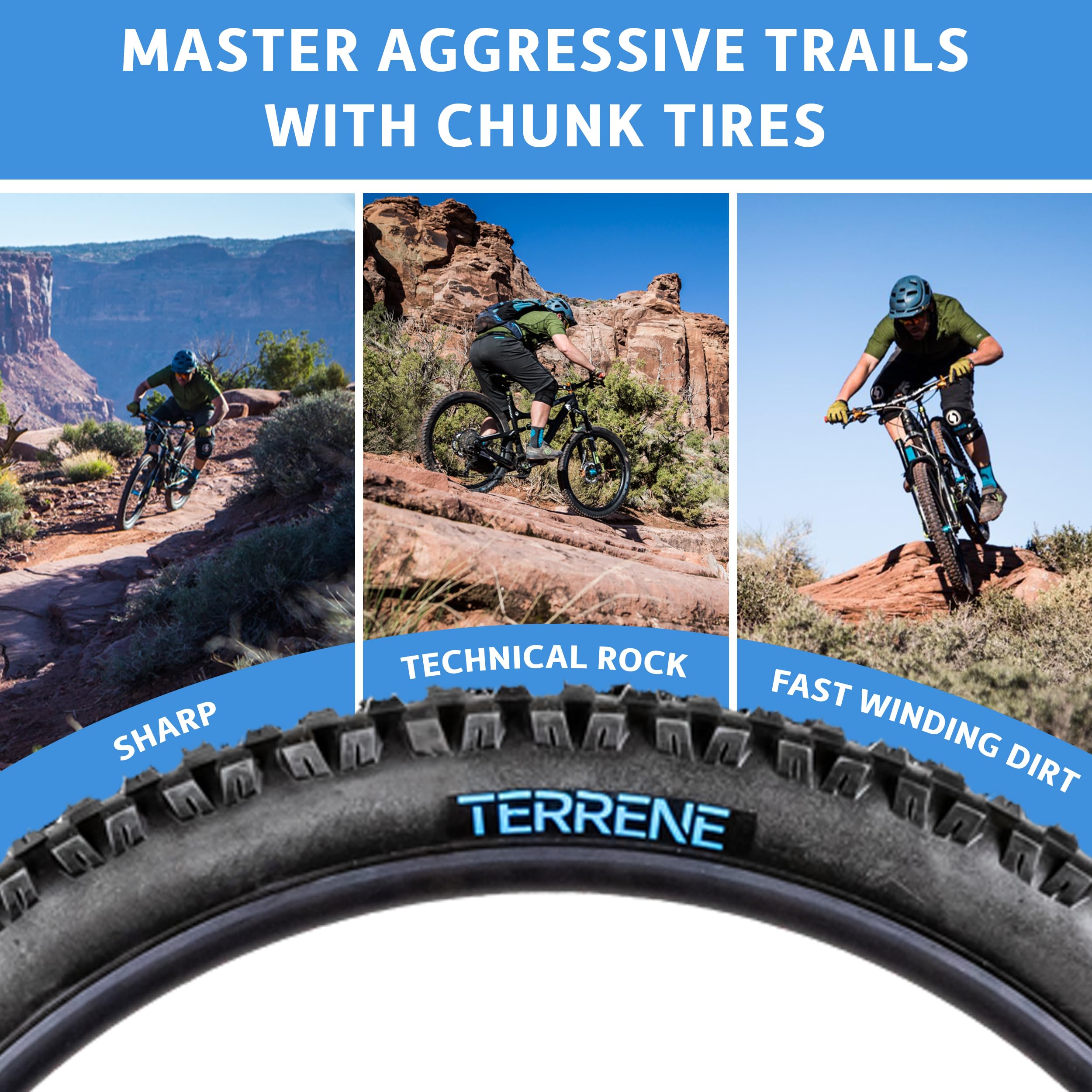 TERRENE CHUNK 27.5x3.0 MTB用タイヤ Amazon.com : Tires for Mountain Bike by Terrene - Chunk Tough 27.5