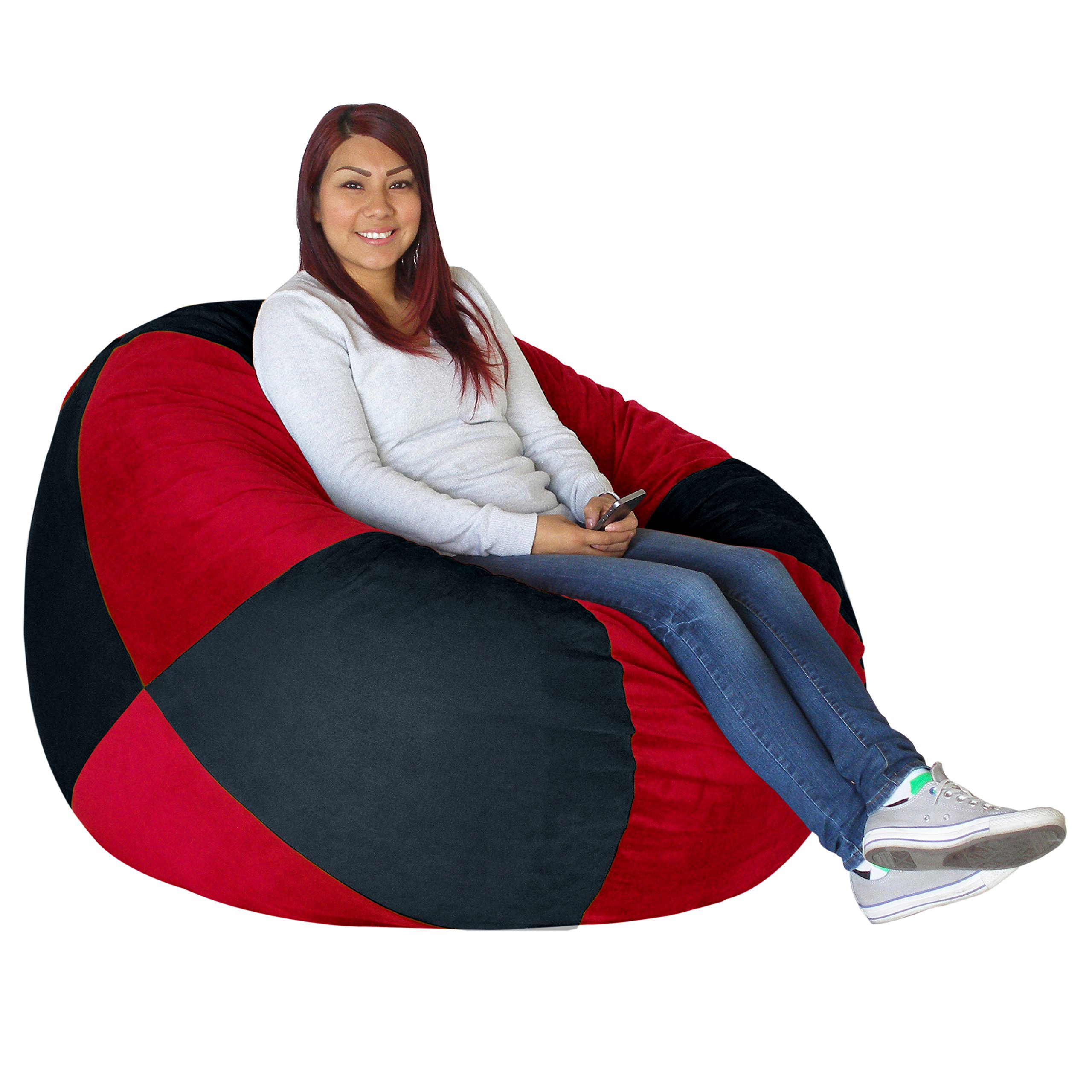 Koala fom Shredded Foam Bean Bag 50-inch Black and Red