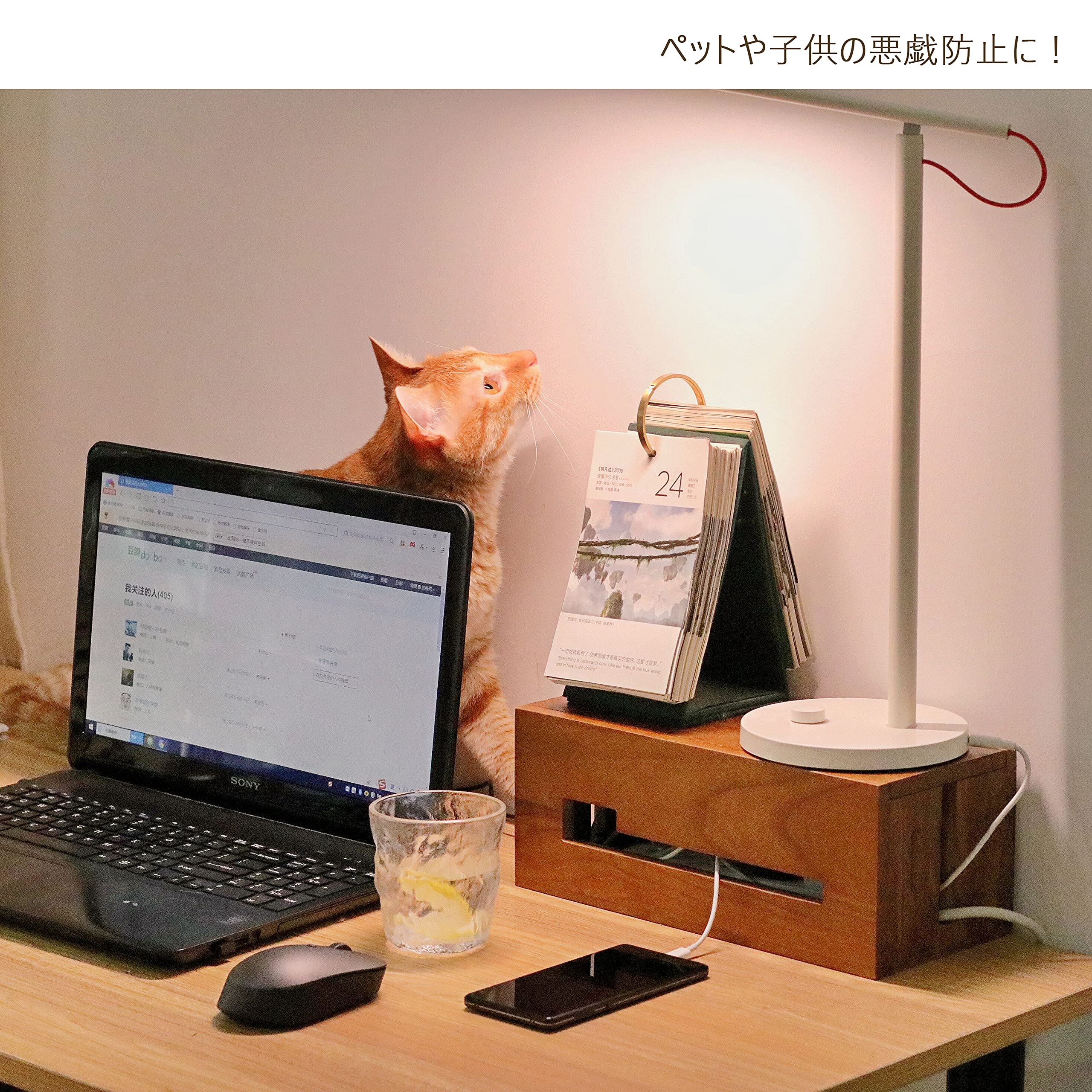【2個セット】NATURE SUPPLIES 木製ケーブル収納ボックス ホワイト Amazon.com: NATURE SUPPLIES Set of 2, Wood Cable Management