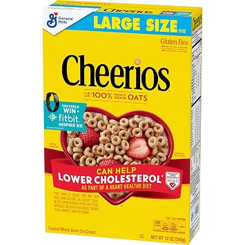 Cheerios, Cereal with Whole Grain Oats, Gluten Free, 12 oz