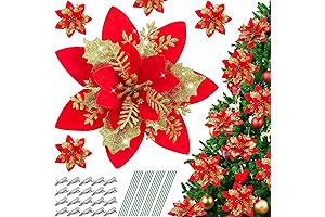 Vibrant Cheer: Serwalin Christmas Poinsettia Decorations
