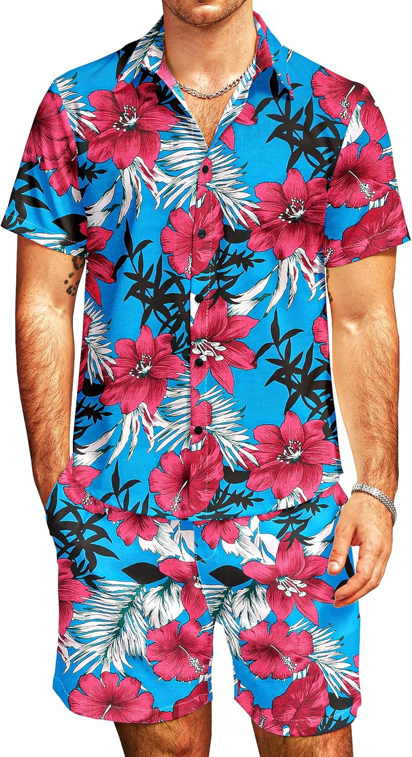 Camicia hawaiana con stampa - A maniche corte - Lunghezza normale