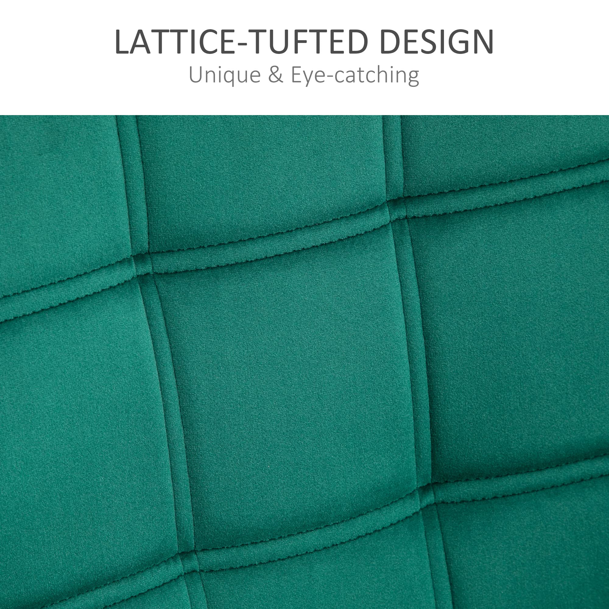 HOMCOM Poltroncina da Camera Design Scandinavo, Poltrona in Velluto e Legno, Color Verde, per Soggiorno o Ufficio, 67x61.5x71cm