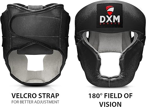 Miniatura 8 de DXM SPORTS Casco de boxeo para entrenamiento de MMA, Sparring Kickboxing, protector de cabeza de seguridad ajustable para Muay Thai, Karate,